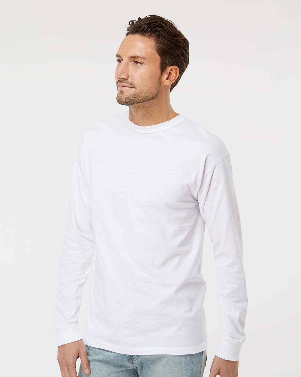 M&O Gold Soft Touch Long Sleeve T-Shirt 4820 #colormdl_White