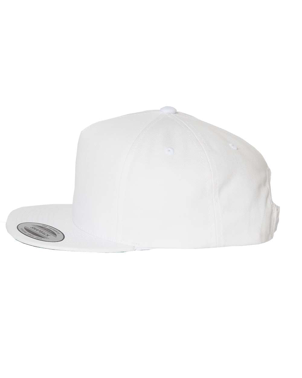 White Color Flat Bill Cap Side View