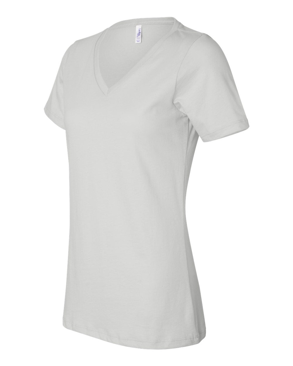 White Color Women’s Relaxed Jersey V-Neck Tee
