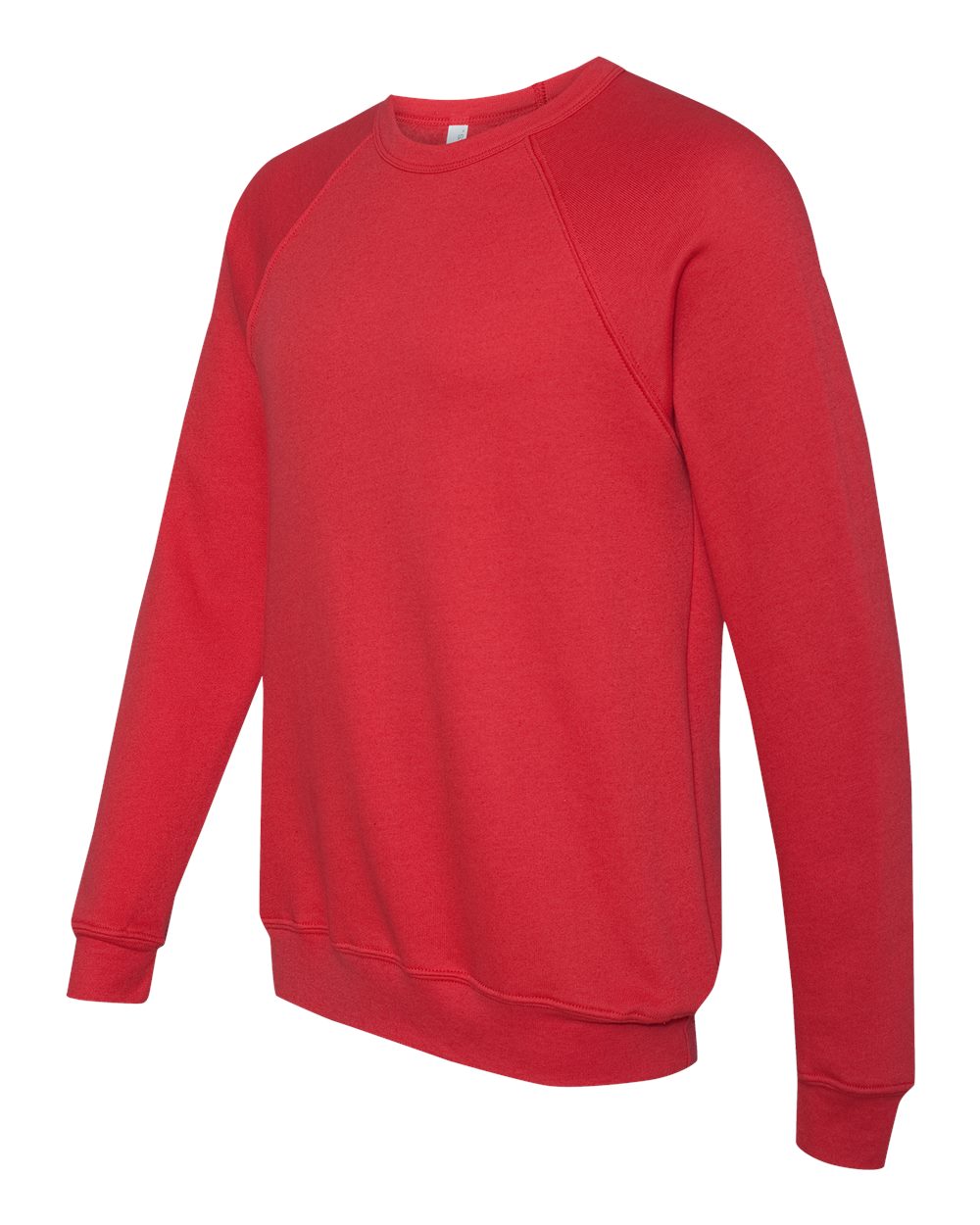 Red Color Unisex Sponge Fleece Raglan Crewneck Sweatshirt