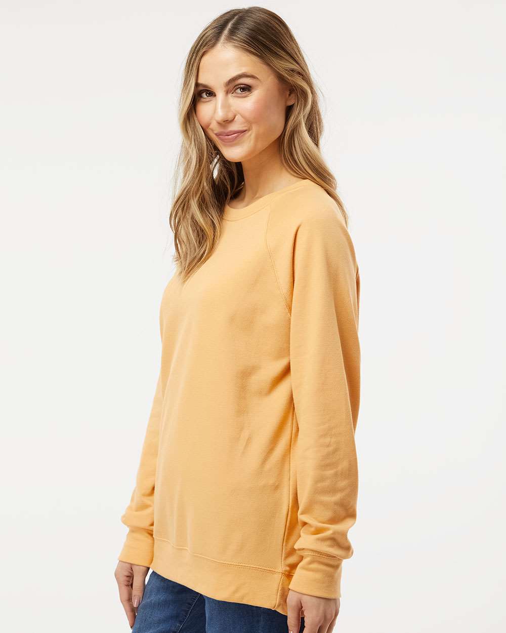 Independent Trading Co. Icon Unisex Lightweight Loopback Terry Crewneck Sweatshirt SS1000C #colormdl_Harvest Gold