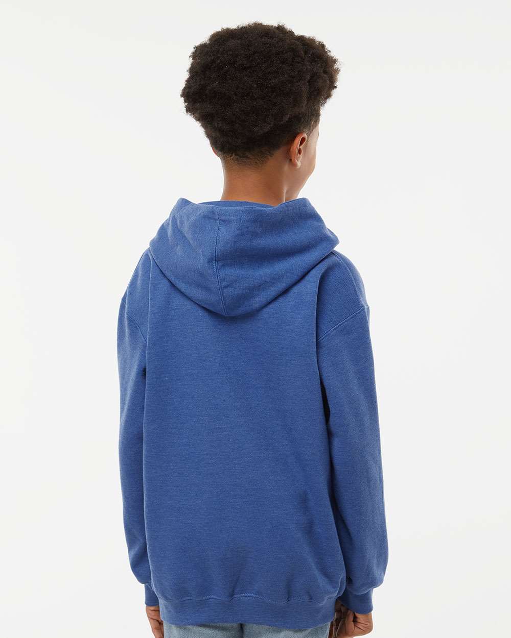 M&O Youth Fleece Pullover Hoodie 3322 #colormdl_Heather Royal