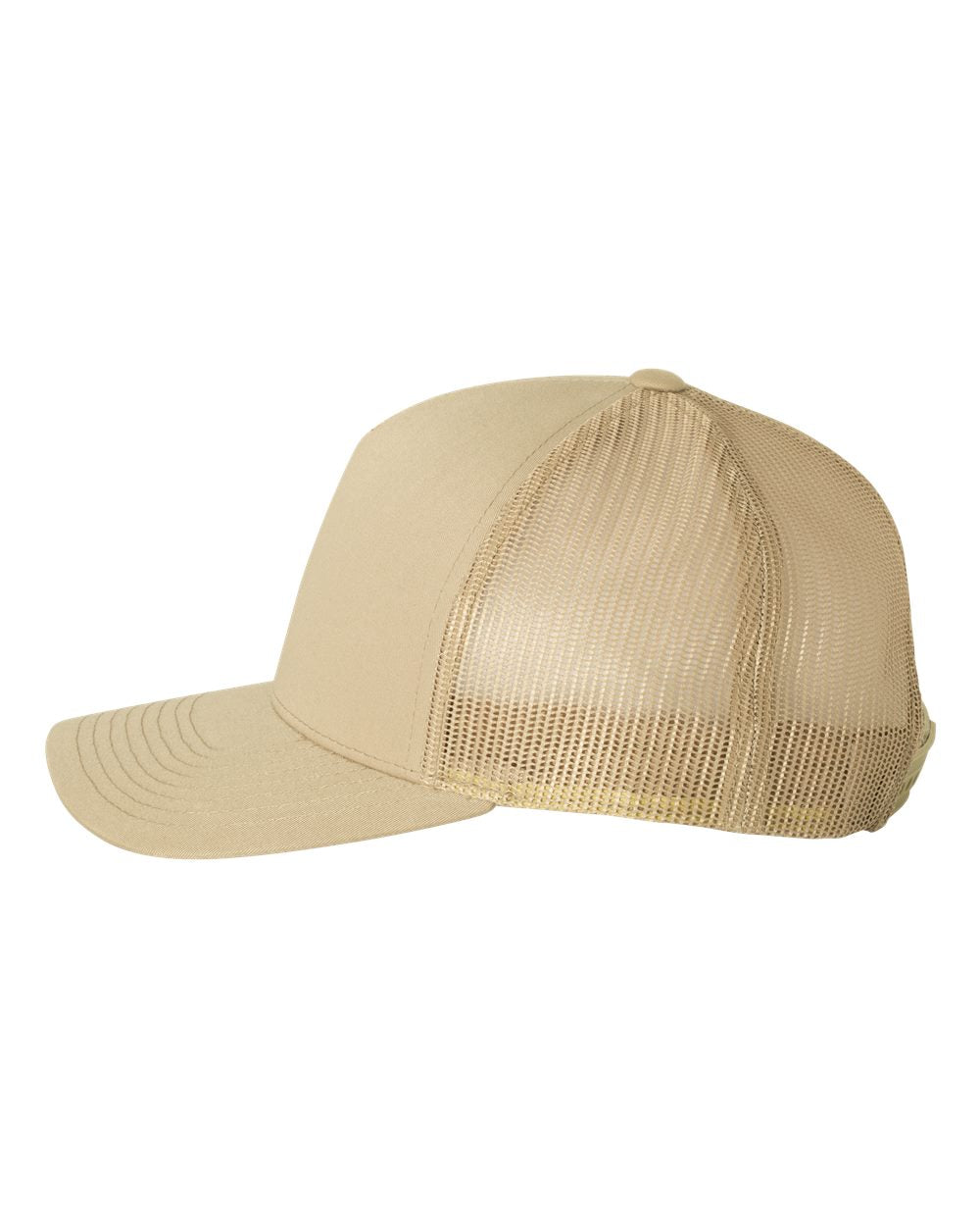 Khaki Color Retro Trucker Cap Side View