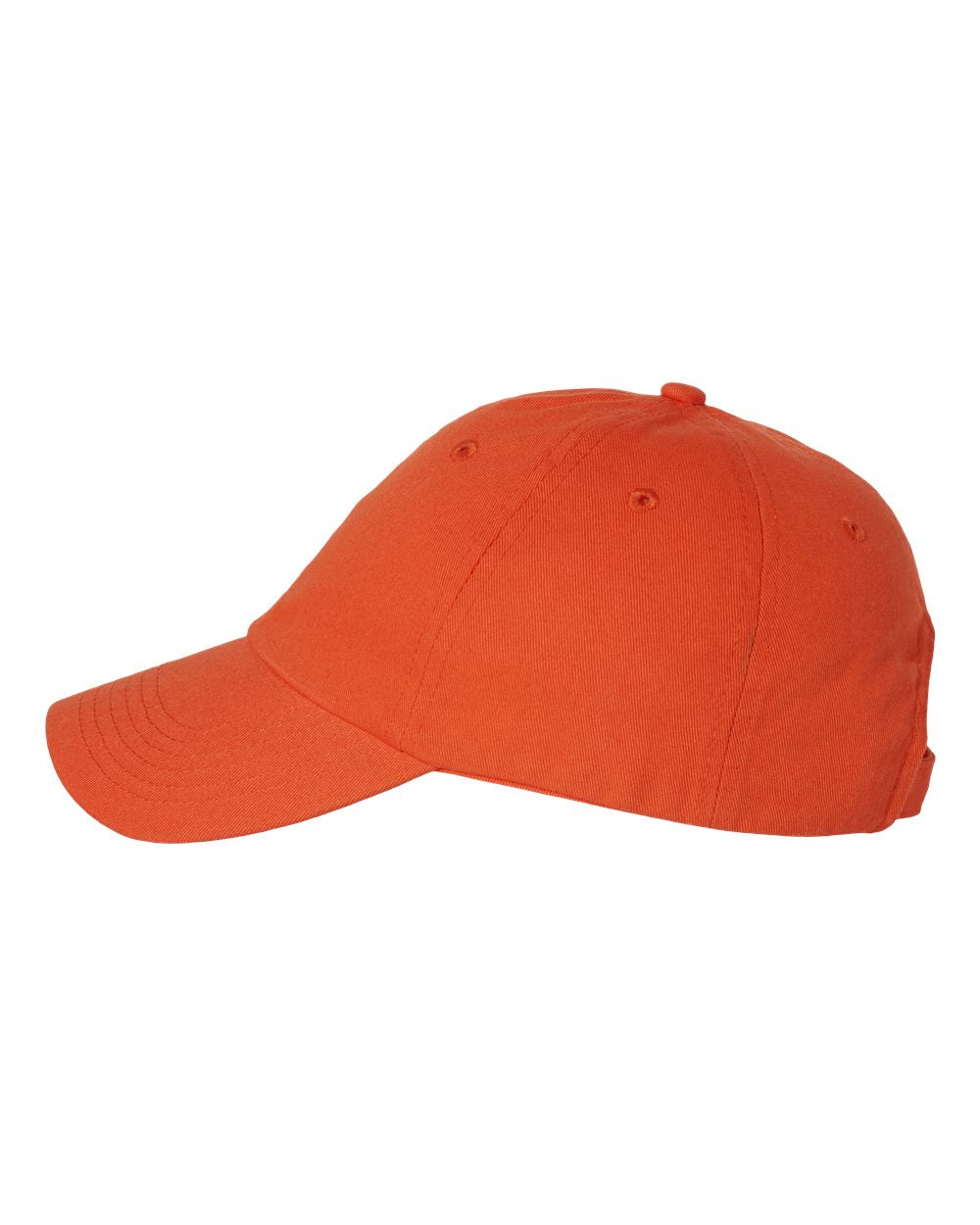 Orange Color Adult Bio-Washed Classic Dad’s Cap Side View