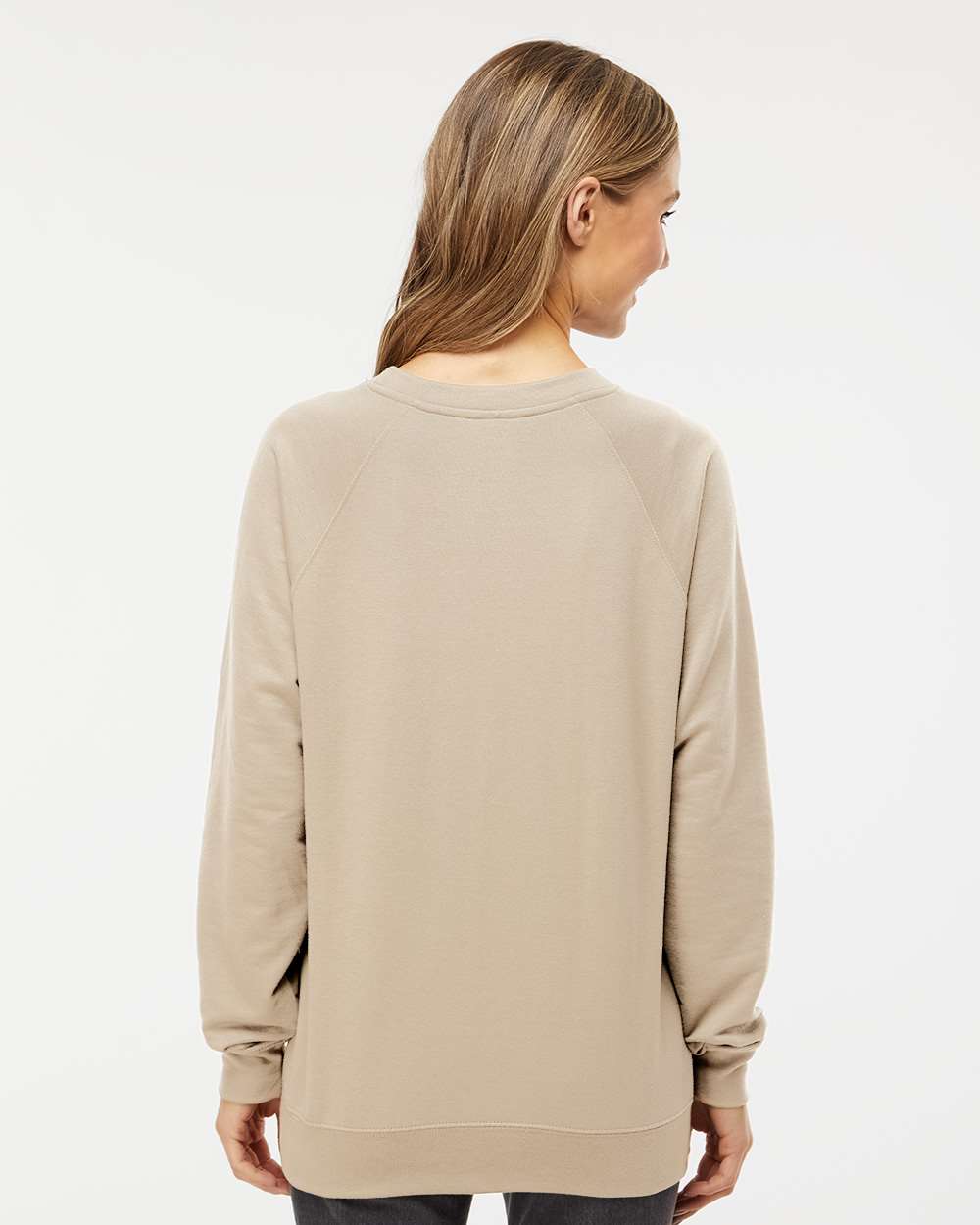 Independent Trading Co. Icon Unisex Lightweight Loopback Terry Crewneck Sweatshirt SS1000C #colormdl_Sand