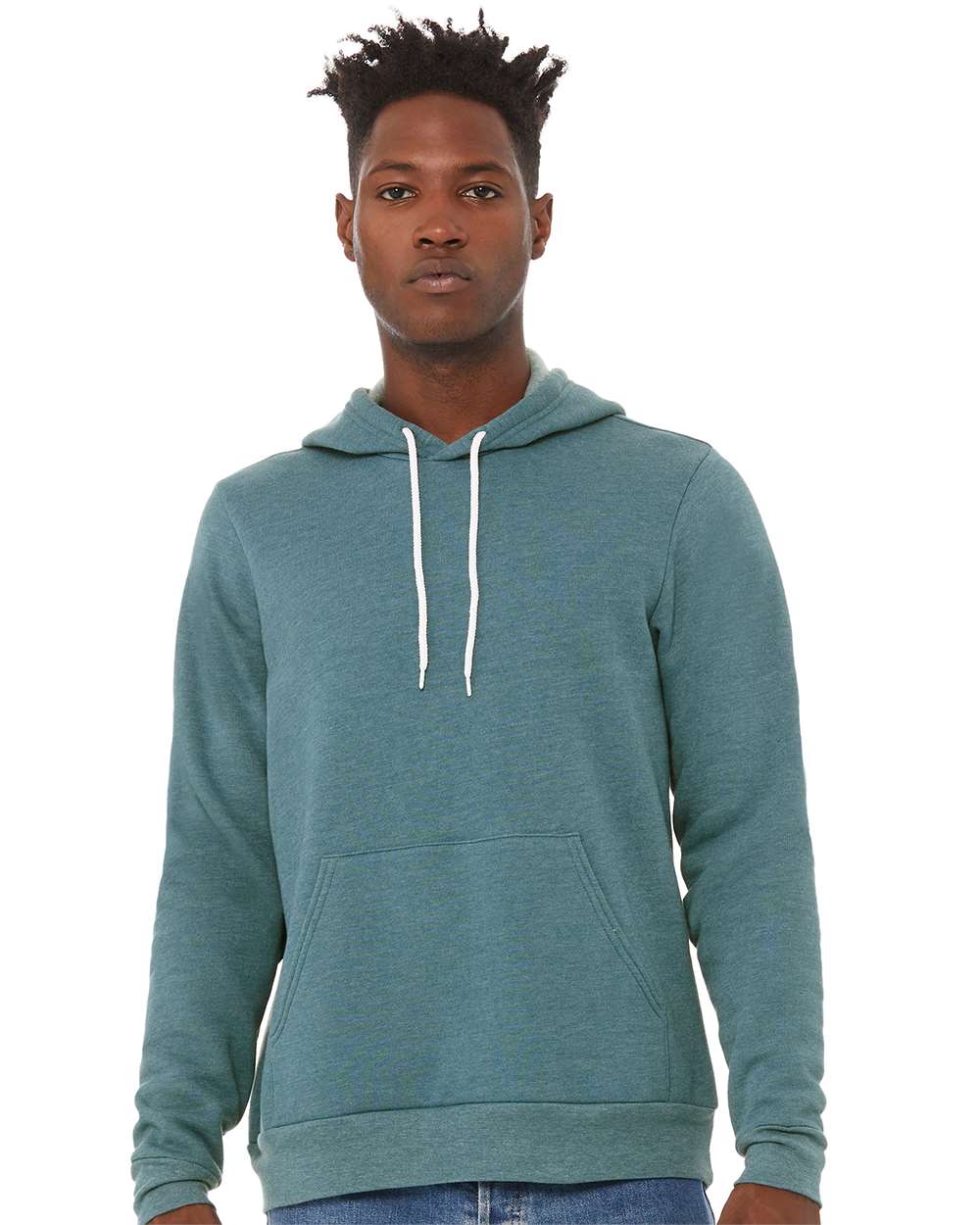 BELLA + CANVAS Unisex Sponge Fleece Hoodie 3719 #colormdl_Heather Deep Teal