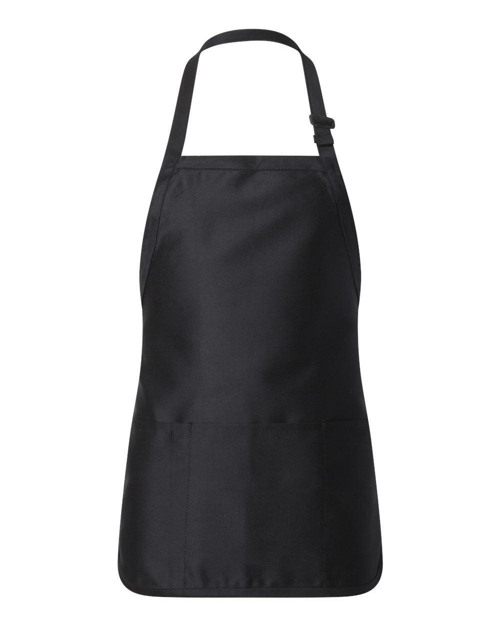 Q-Tees Full-Length Apron with Pouch Pocket Q4250 #color_Black