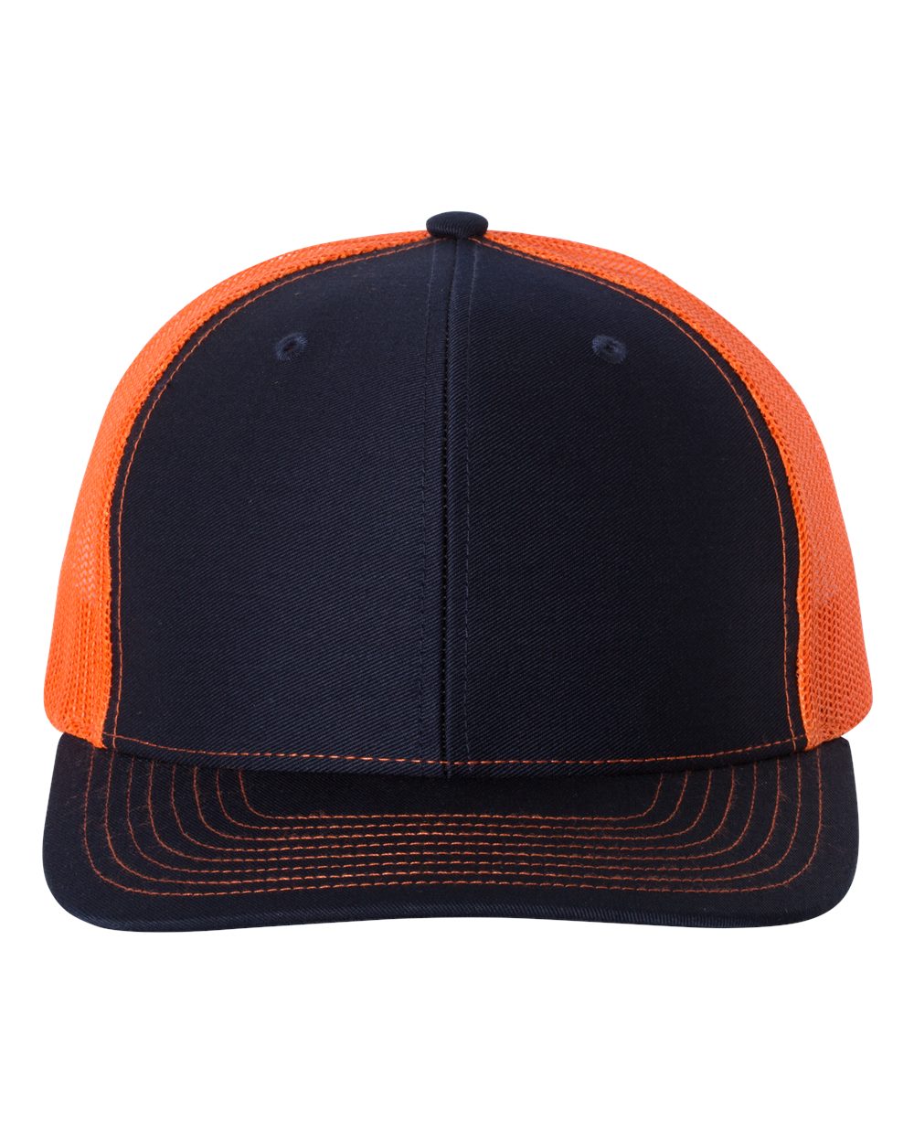 Navy and Orange Color Adjustable Snapback Trucker Cap