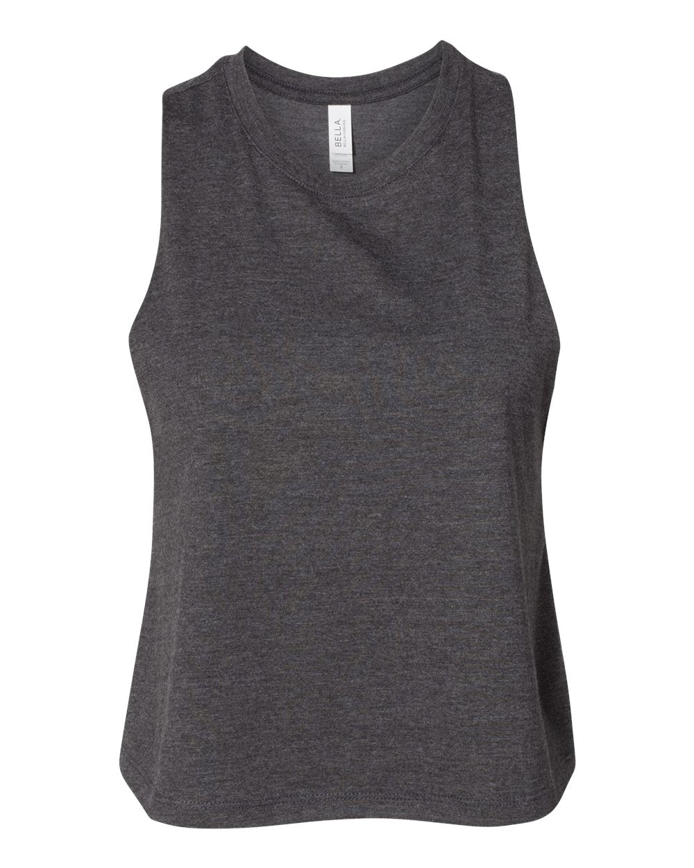 Dark Grey Heather Color Women's Racerback Crop Tank