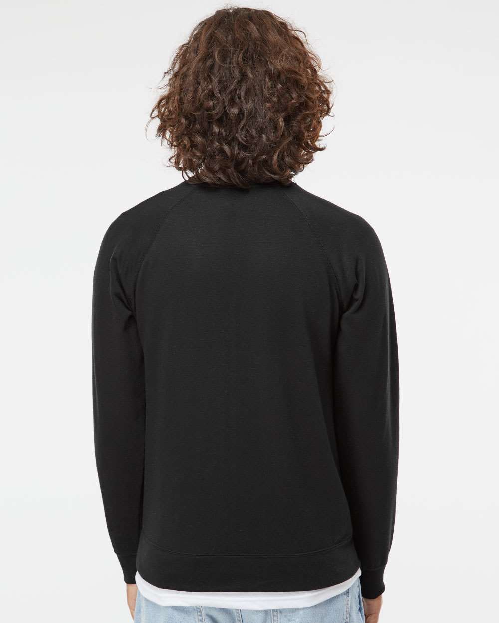Independent Trading Co. Icon Unisex Lightweight Loopback Terry Crewneck Sweatshirt SS1000C #colormdl_Black