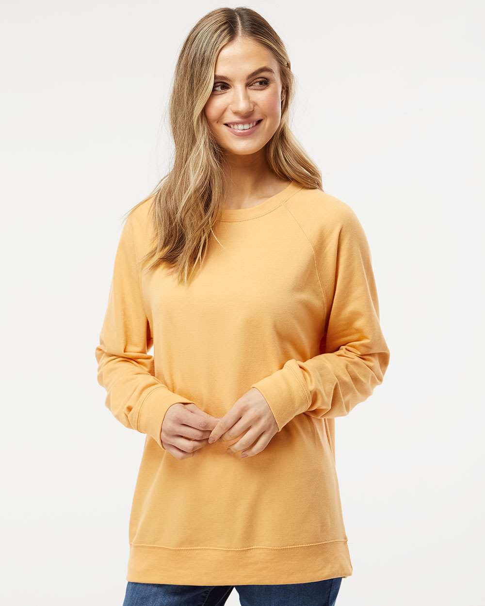 Independent Trading Co. Icon Unisex Lightweight Loopback Terry Crewneck Sweatshirt SS1000C #colormdl_Harvest Gold