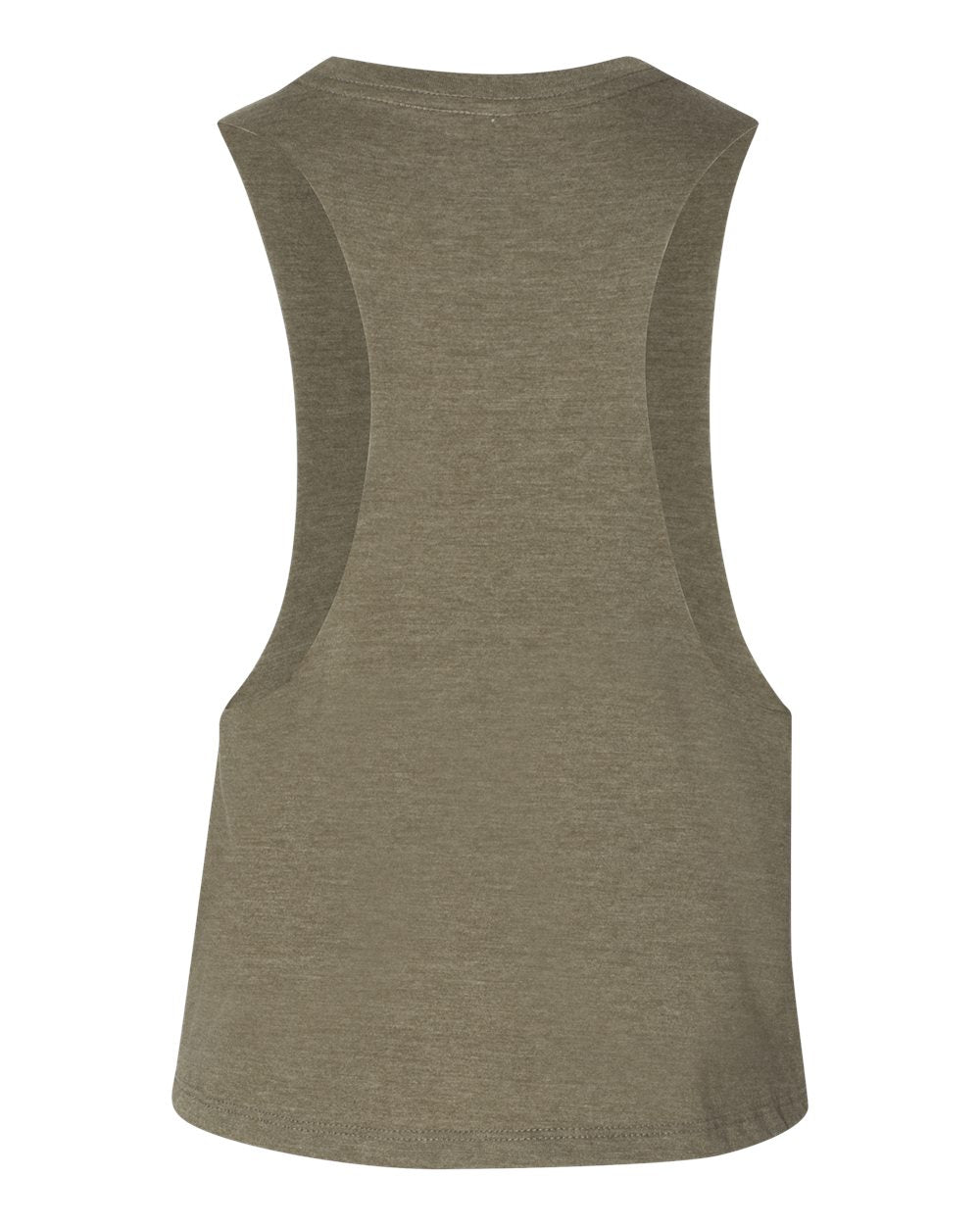 Heather Olive Color Women's Racerback Crop Tank