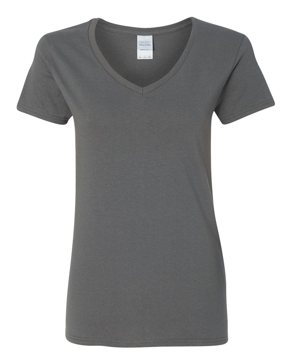 Gildan Heavy Cotton™ Women’s V-Neck T-Shirt 5V00L #color_Charcoal