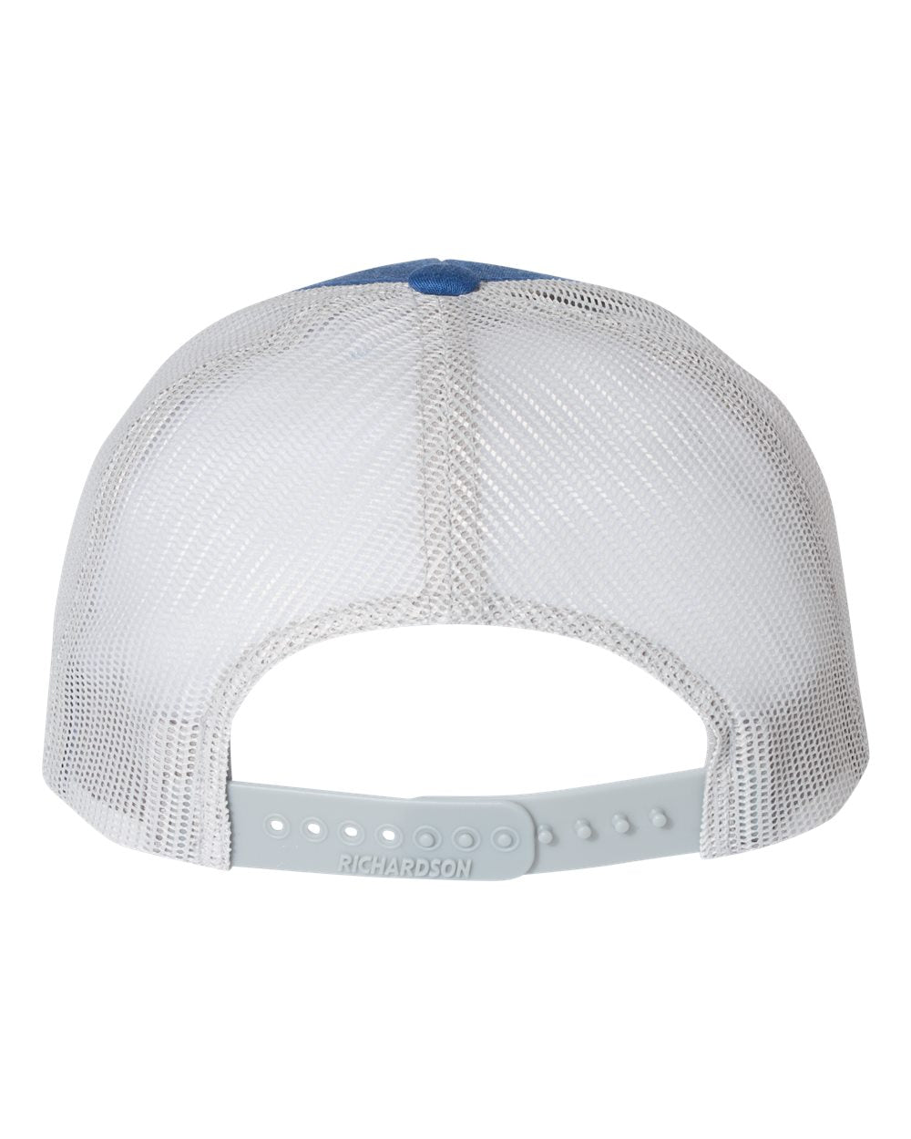 Heather Royal and Silver Color Richardson Low Pro Trucker Cap Back View