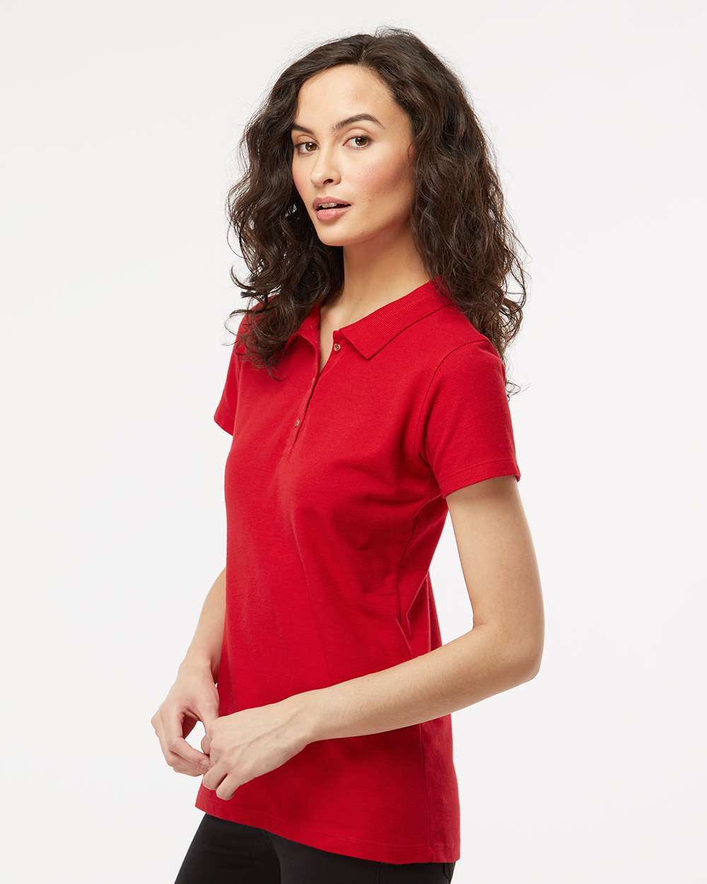 M&O Women's Ringspun Polo 7600 #colormdl_Bright Red