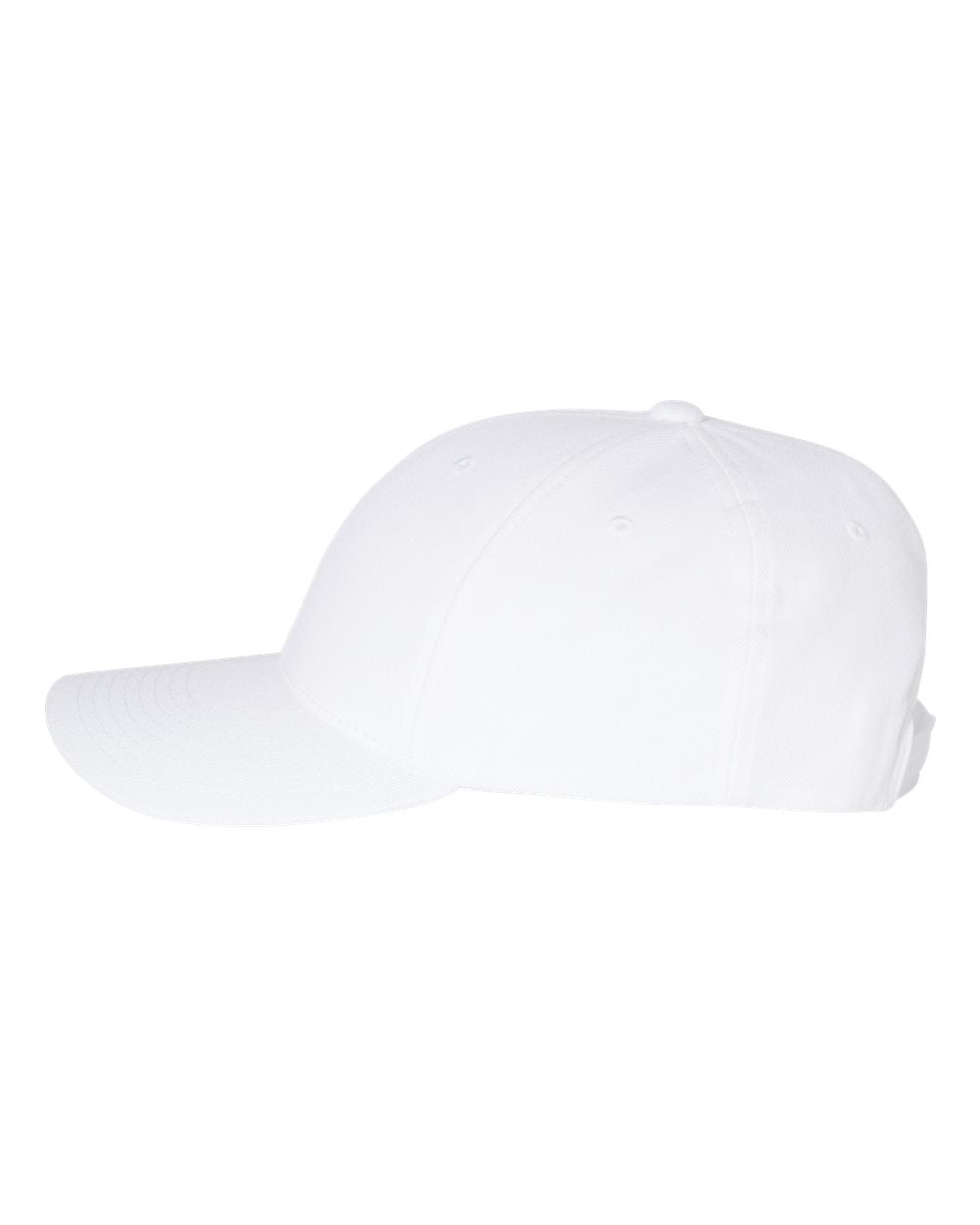 White Color Premium Curved Visor Snapback Cap Side View