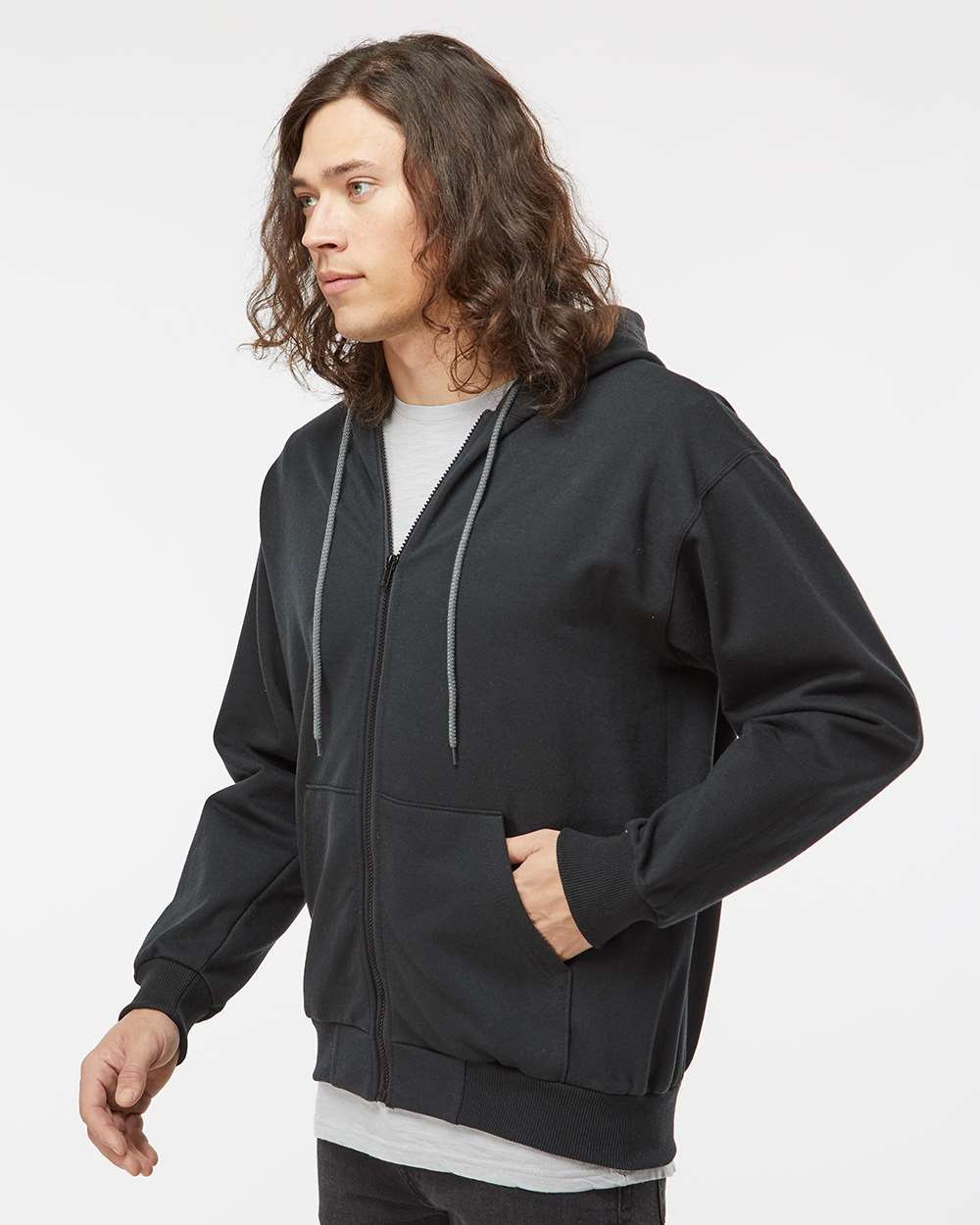 King Fashion Full-Zip Sweatshirt KF9047 #colormdl_Black/ Charcoal