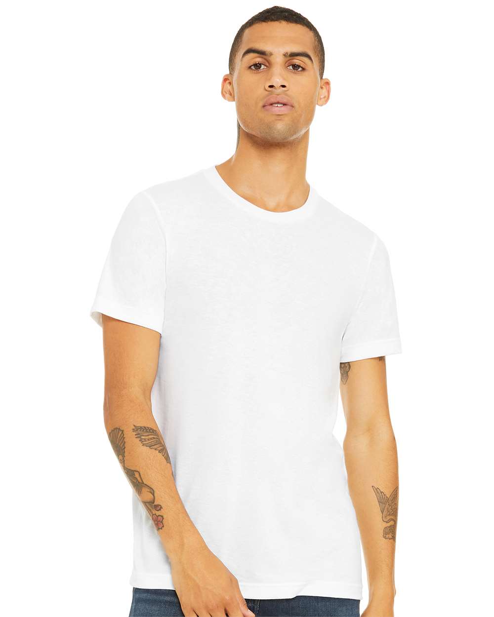 BELLA + CANVAS Unisex Triblend Tee 3413 #colormdl_Solid White Triblend