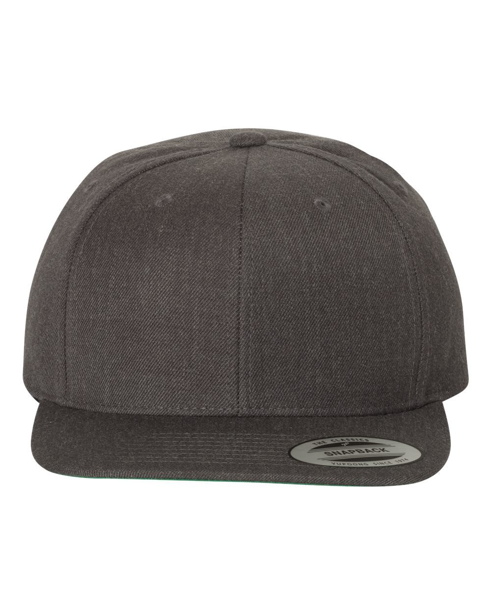 YP Classics Flat Bill Snapback Cap 6089M Dark Heather Color Snapback Cap