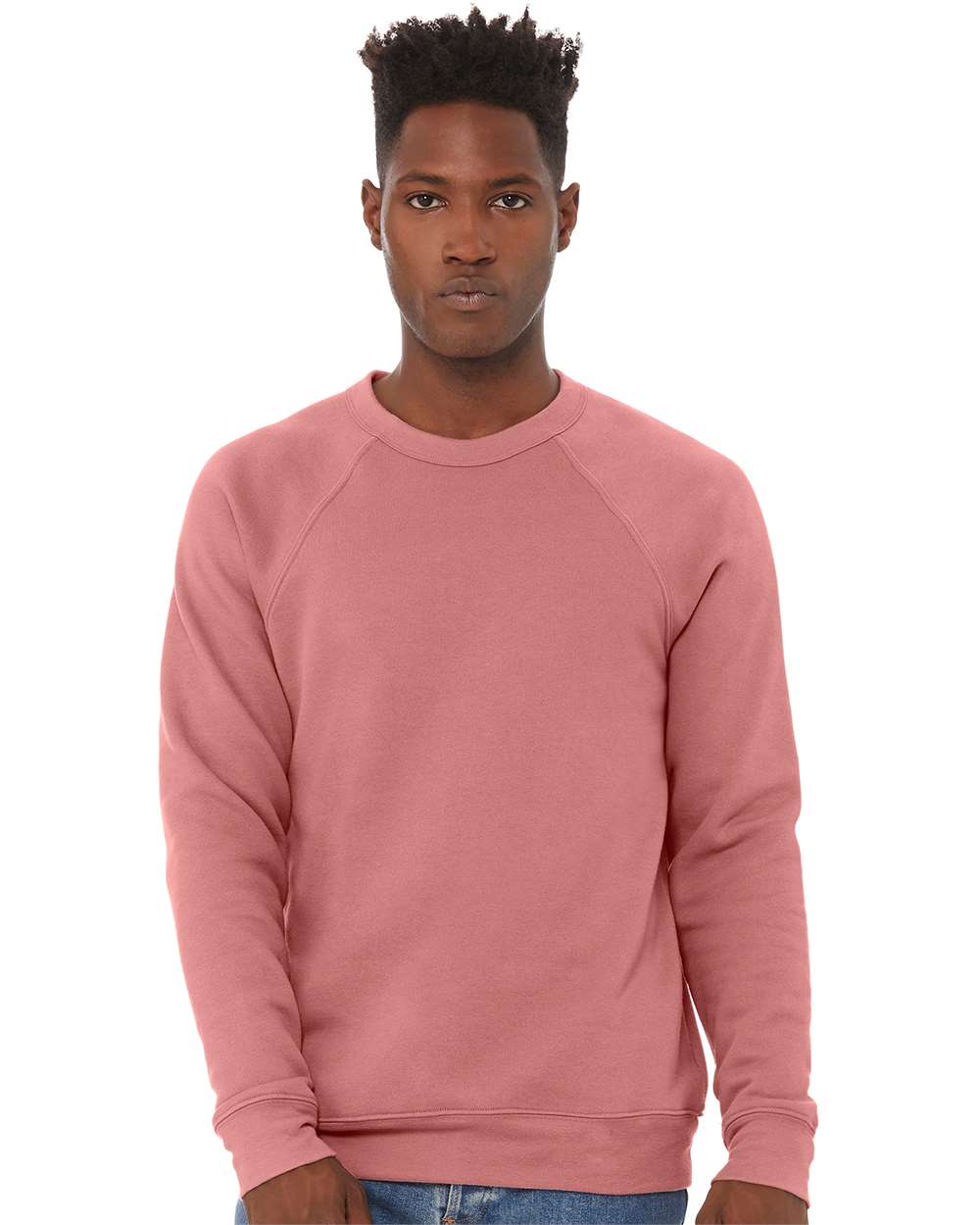 mdl Mauve Color Unisex Sponge Fleece Raglan Crewneck Sweatshirt