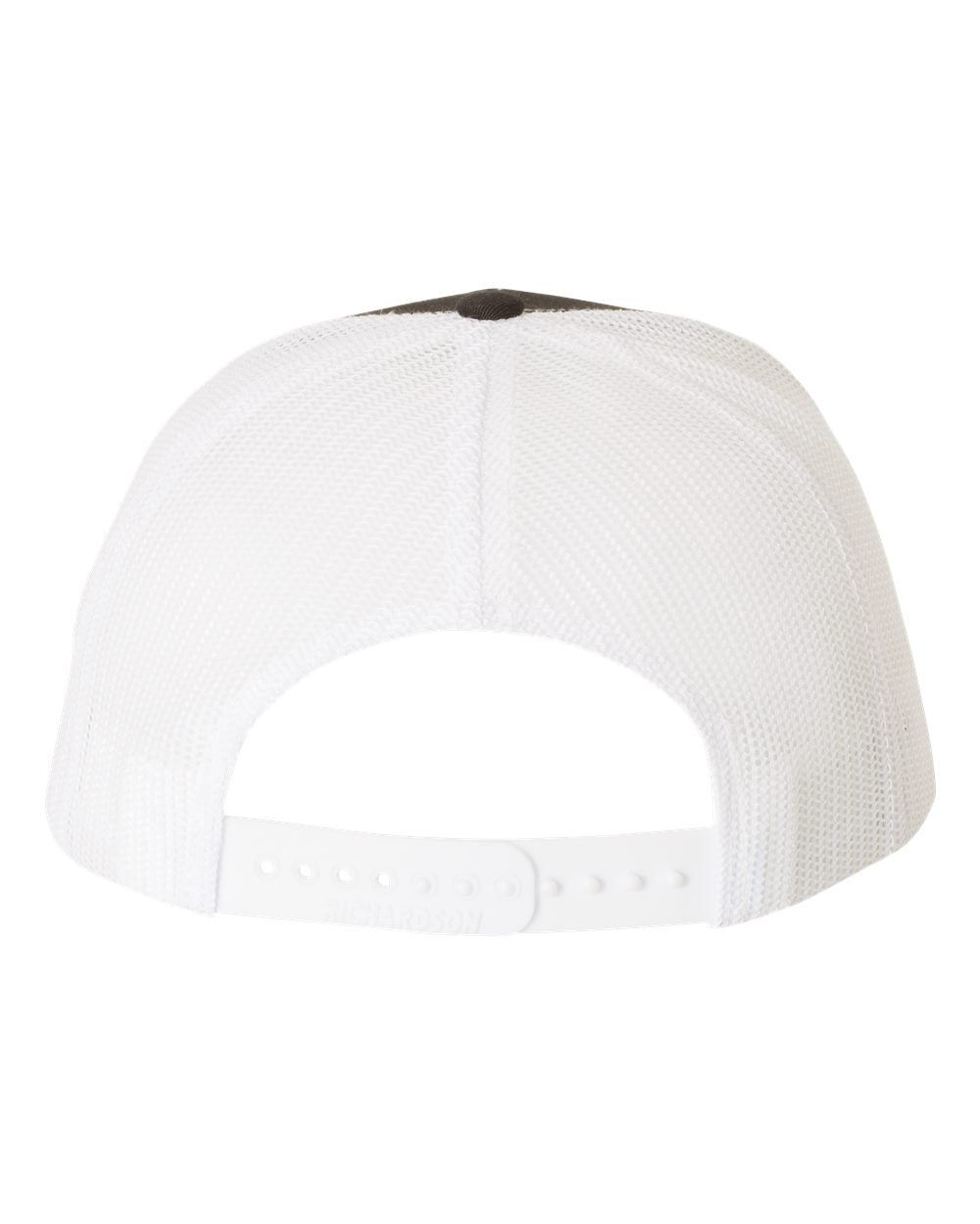 Black and White Color Adjustable Snapback Trucker Cap Back View