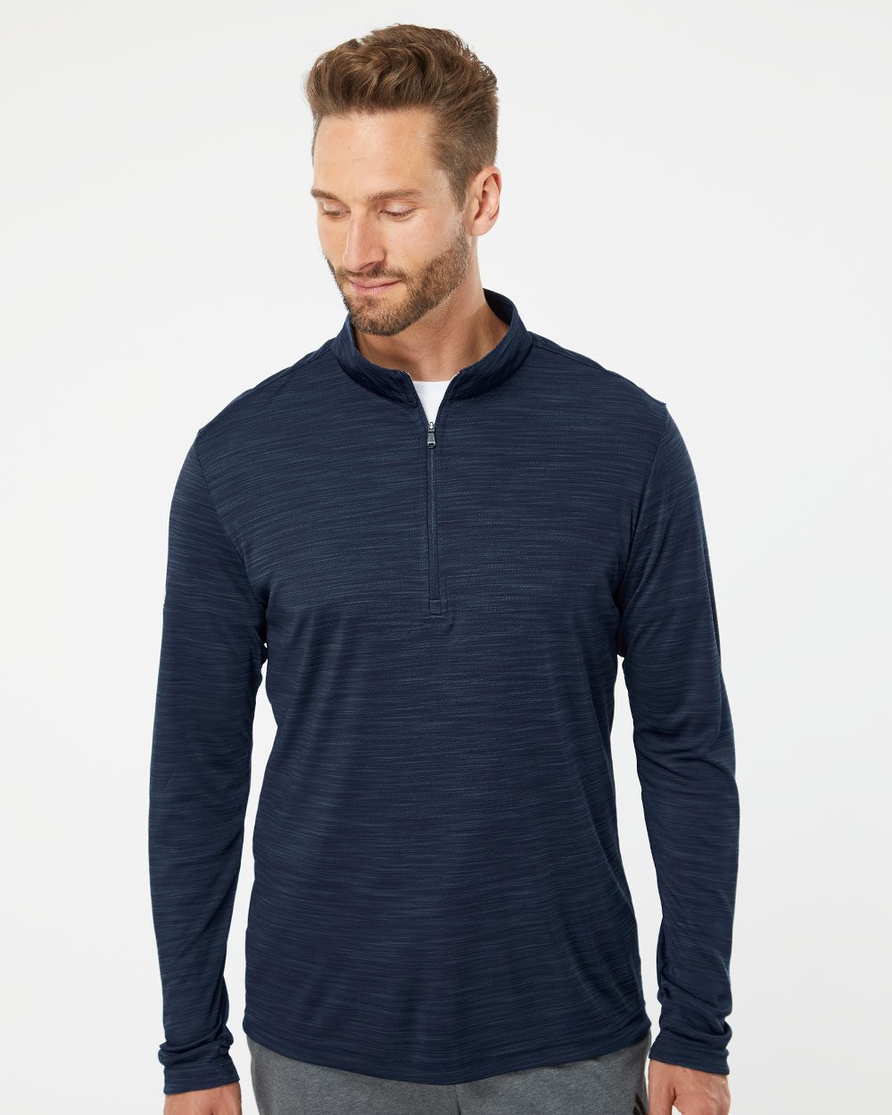Adidas  A475 Lightweight Mélange Quarter-Zip Pullover Adidas  A475 Lightweight Mélange Quarter-Zip Pullover