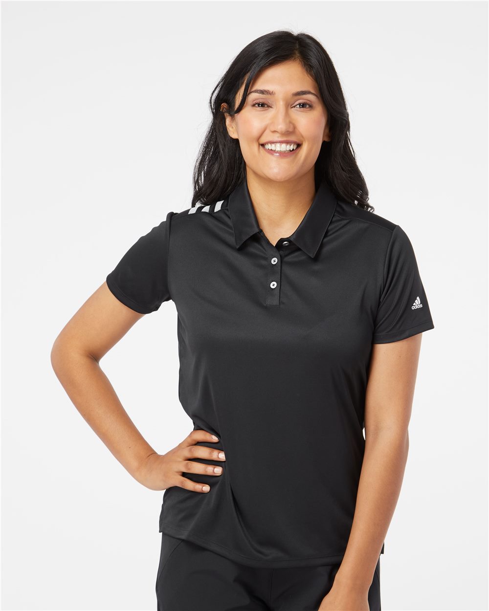 Adidas A325 Women's 3-Stripes Shoulder Polo