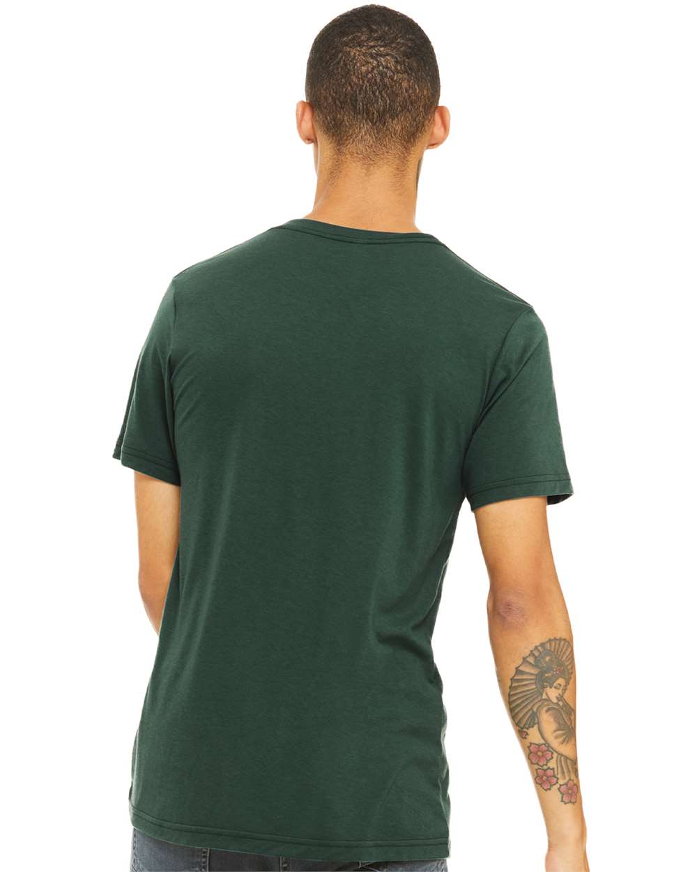 BELLA + CANVAS Unisex Triblend Tee 3413 #colormdl_Solid Forest Triblend