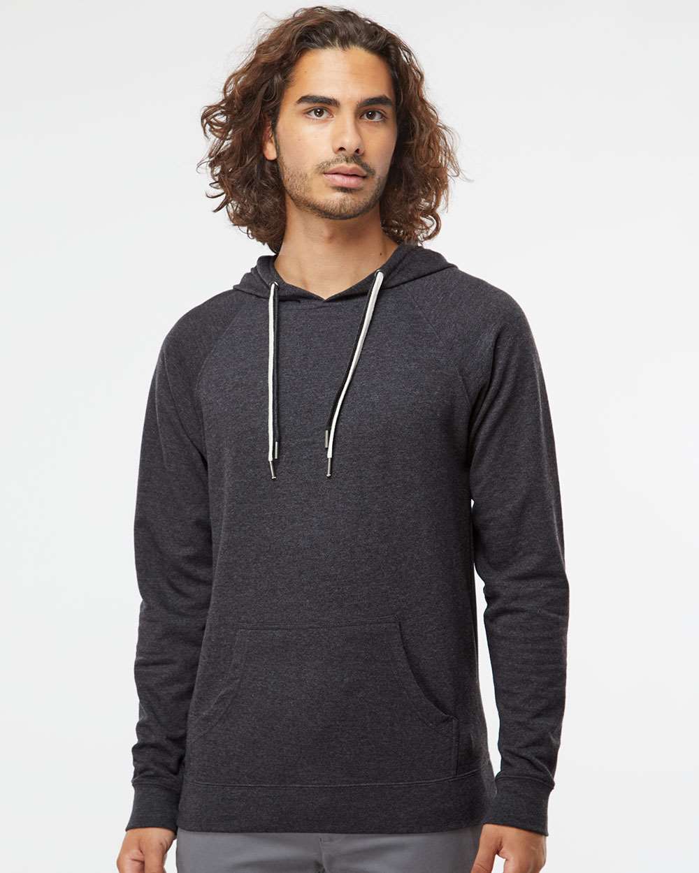 Independent Trading Co. Icon Unisex Lightweight Loopback Terry Hooded Sweatshirt SS1000 #colormdl_Charcoal Heather