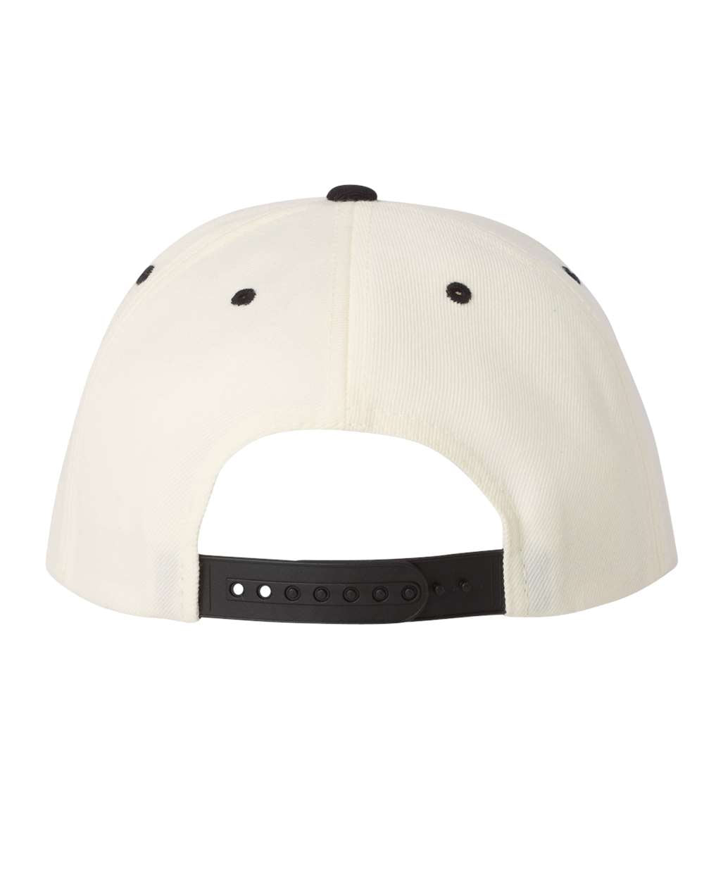 YP Classics Flat Bill Snapback Cap 6089M Natural and Black Color Snapback Cap Back View
