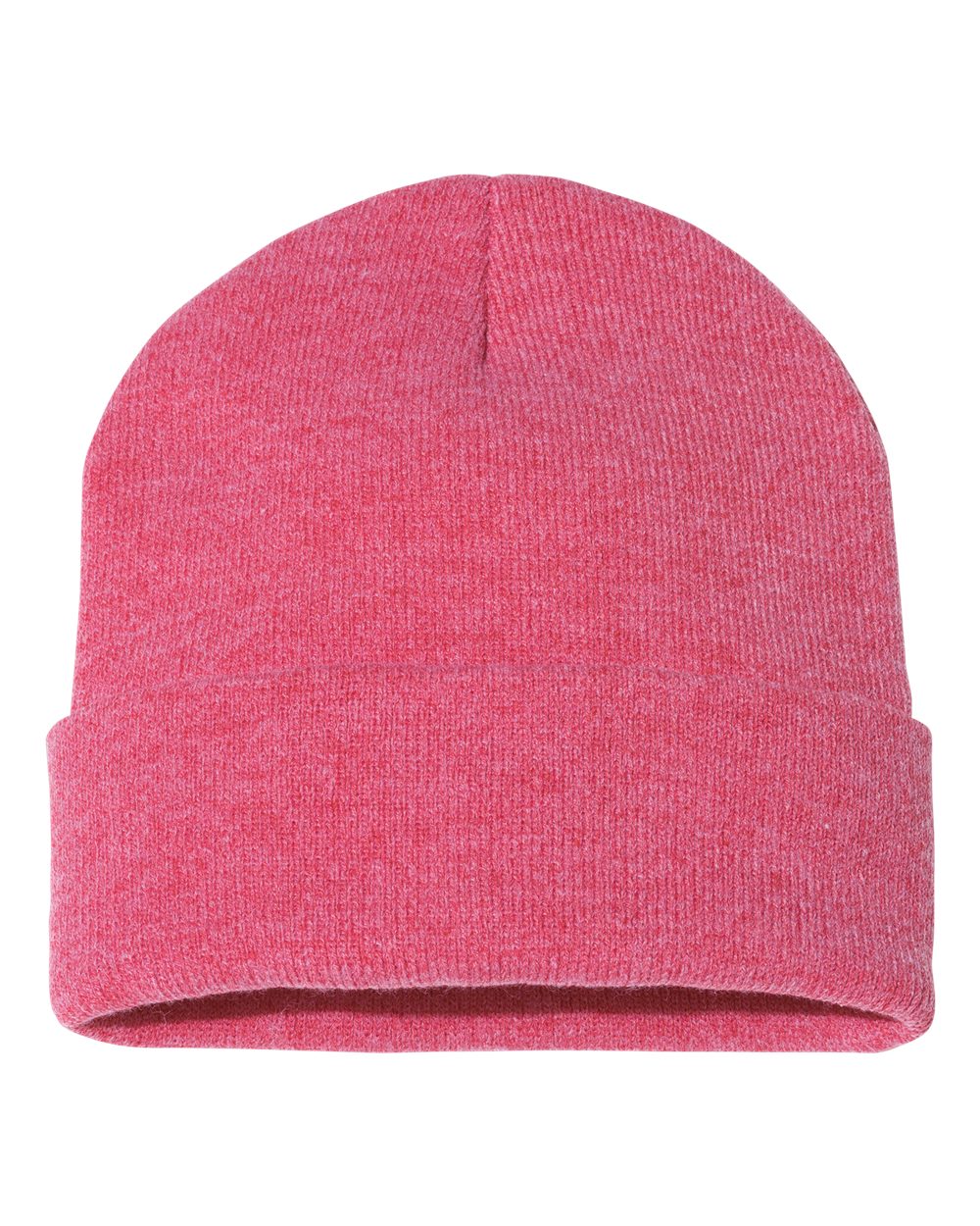 Heather Red Color Sportsman Solid 12" Cuffed Beanie