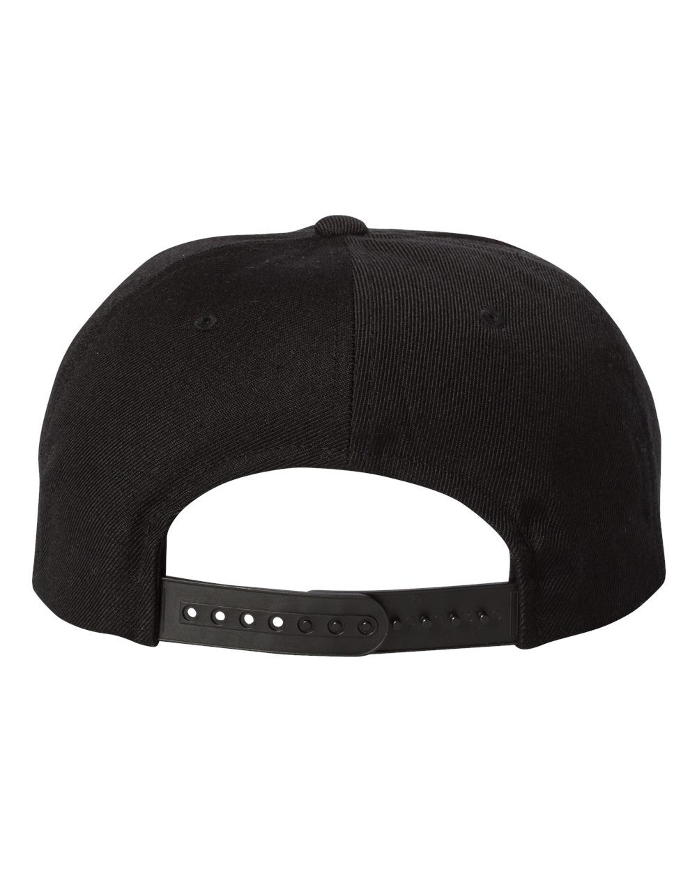 Black Color Wool Blend Snapback Cap Back View