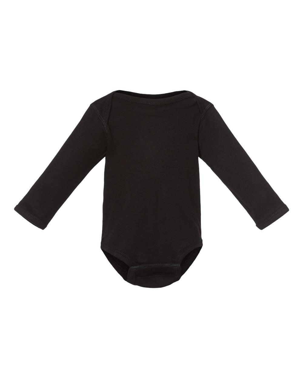 Rabbit Skins Infant Long Sleeve Baby Rib Bodysuit 4411 #color_Black
