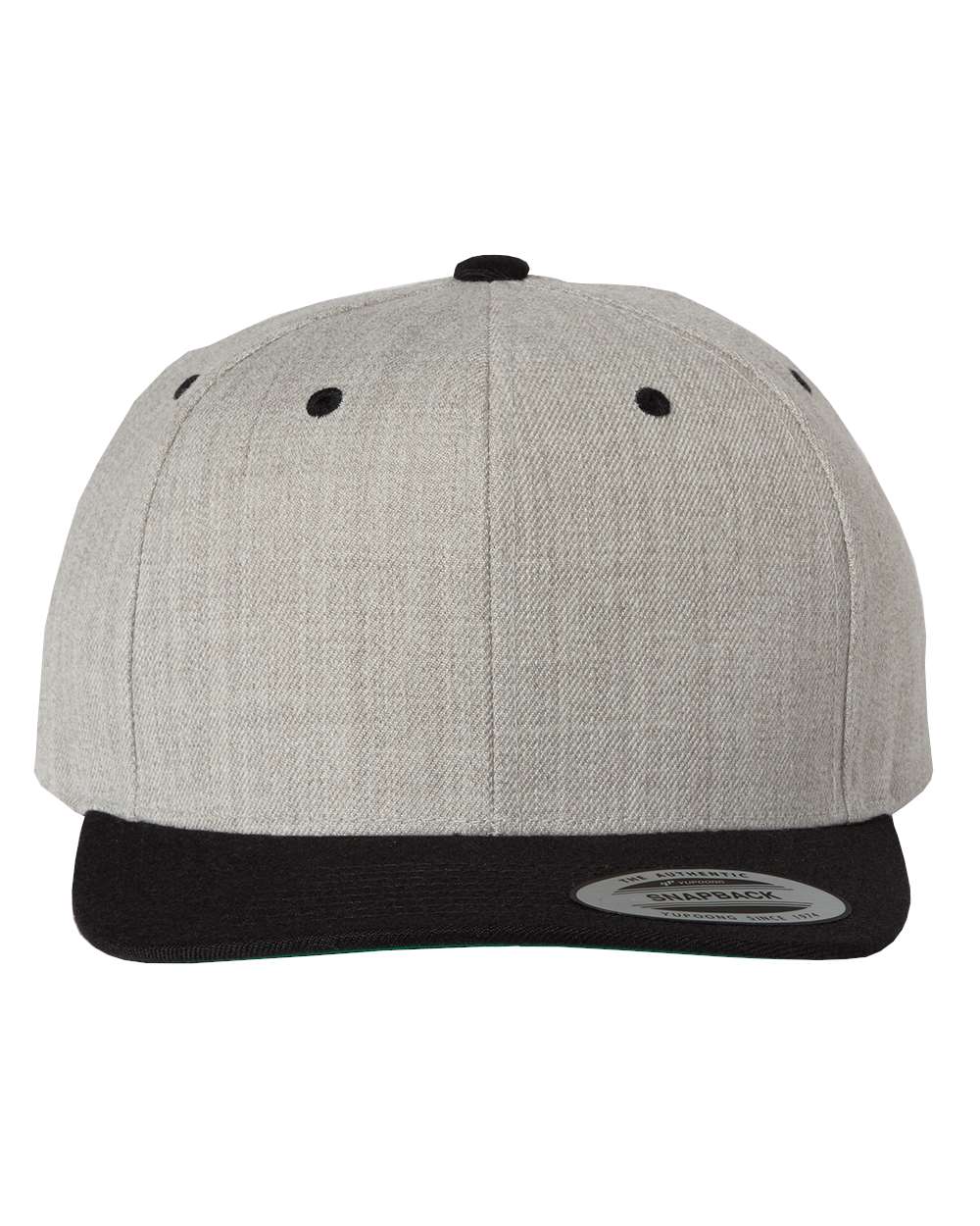 YP Classics Flat Bill Snapback Cap 6089M Heather and Black Color Snapback Cap