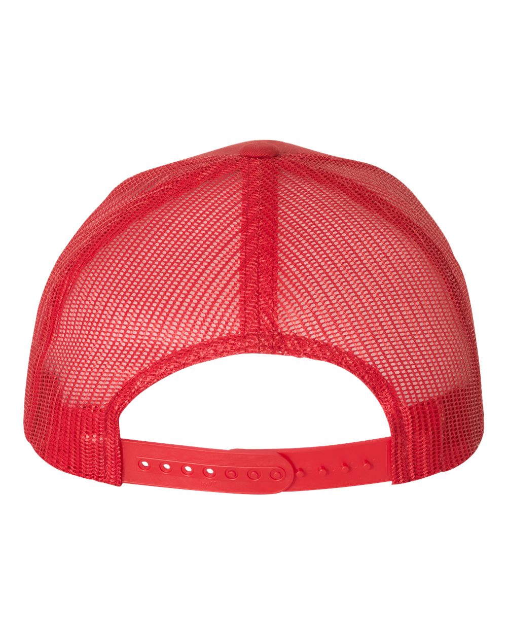 Red Color Retro Trucker Cap Back View