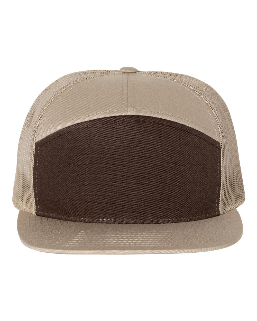 Richardson Seven-Panel Trucker Cap 168 Brown and Khaki Color Richardson Seven-Panel Trucker Cap