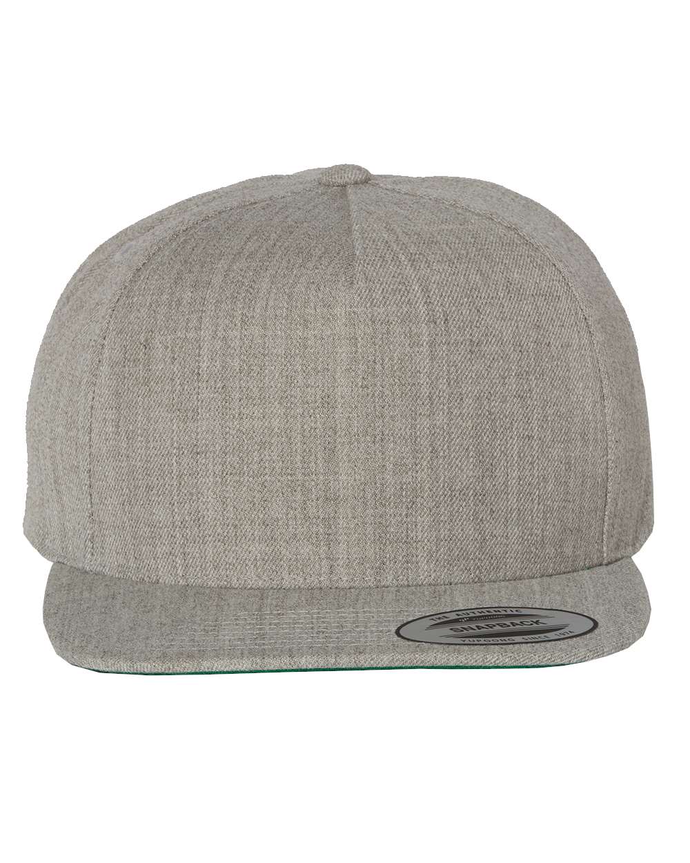 YP Classics Wool Blend Snapback Cap 5089M Heather Grey Color Wool Blend Snapback Cap