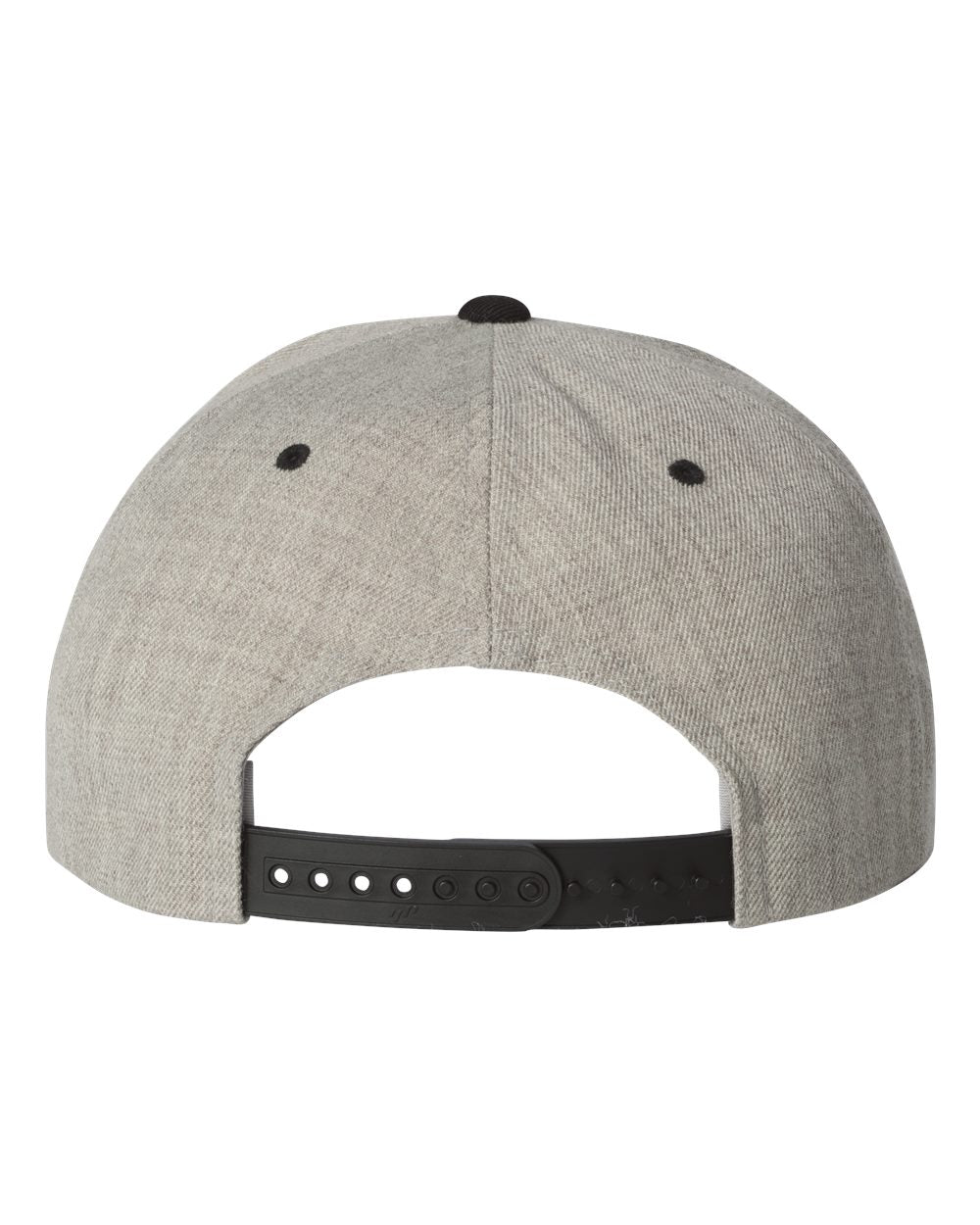 YP Classics Flat Bill Snapback Cap 6089M Heather and Black Color Snapback Cap Back View