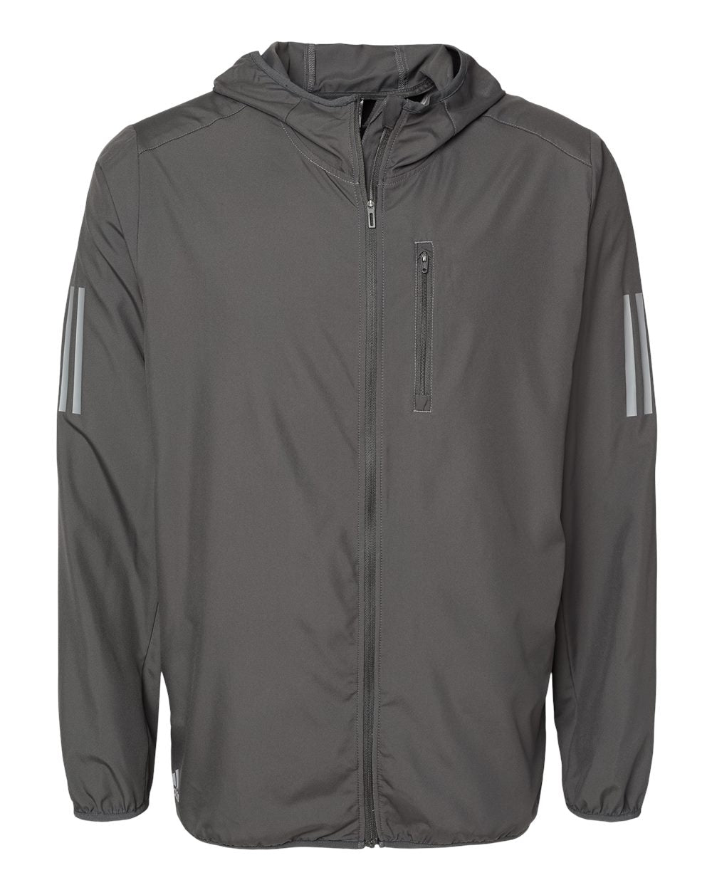 Adidas A524 Hooded Full-Zip Windbreaker #color_Grey Six