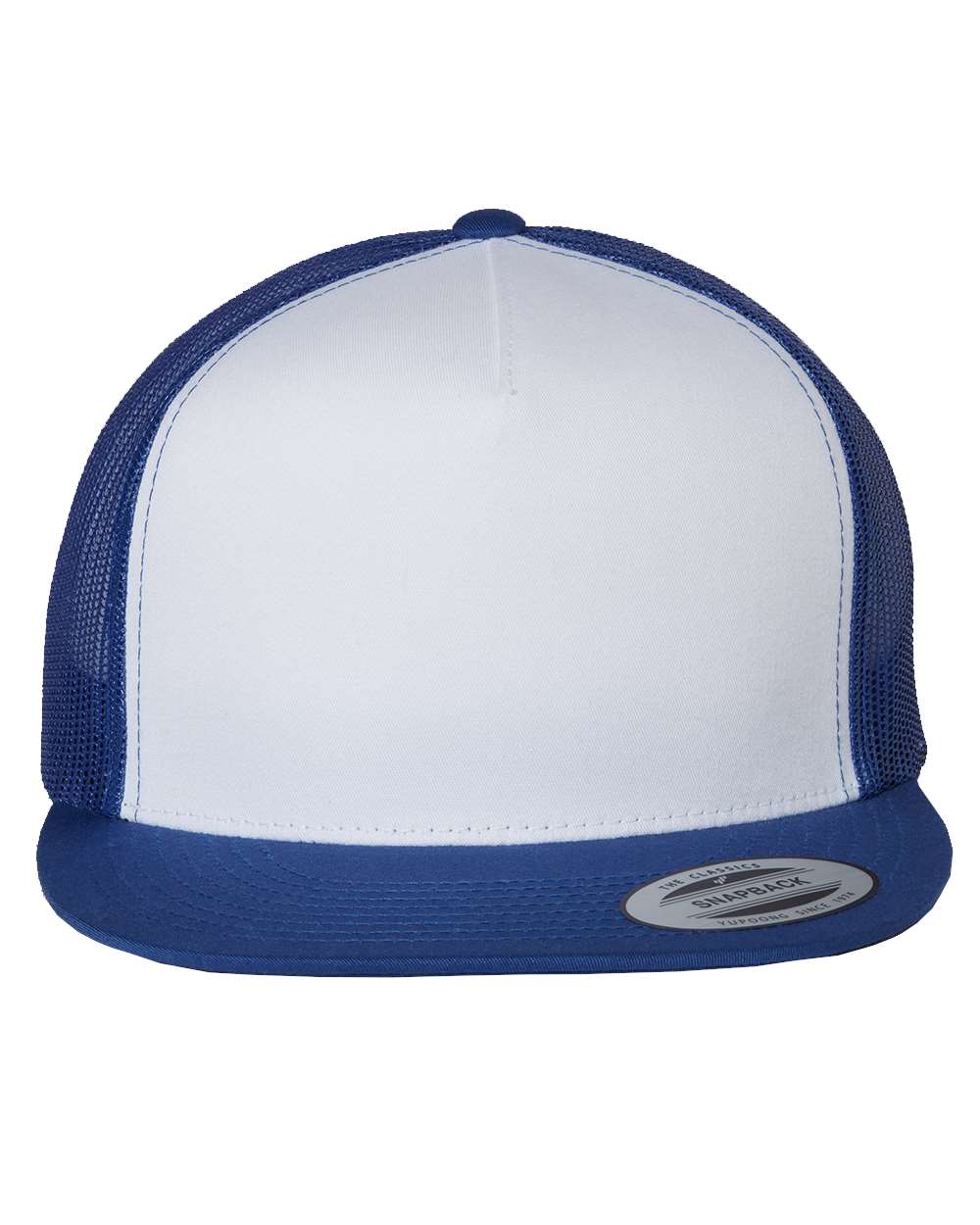 Royal, White and Royal Color Flat Bill Trucker Cap
