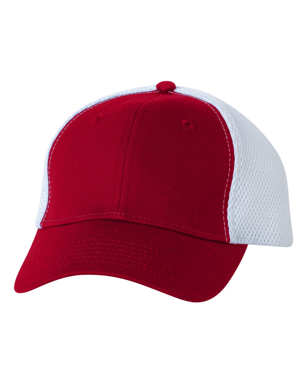 Red and White Color Sportsman Spacer Mesh-Back Cap