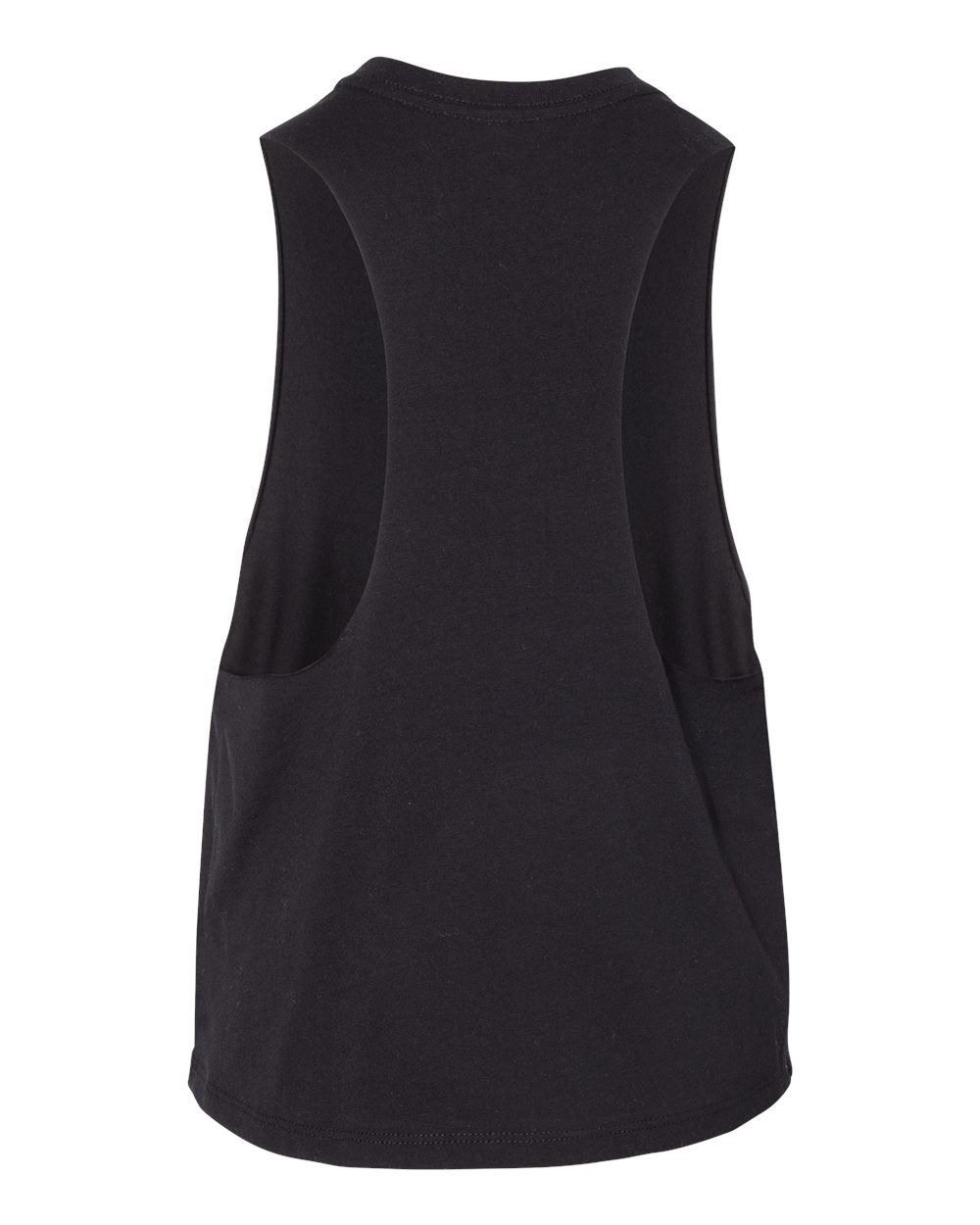 Solid Black Blend Color Women's Racerback Crop Tank