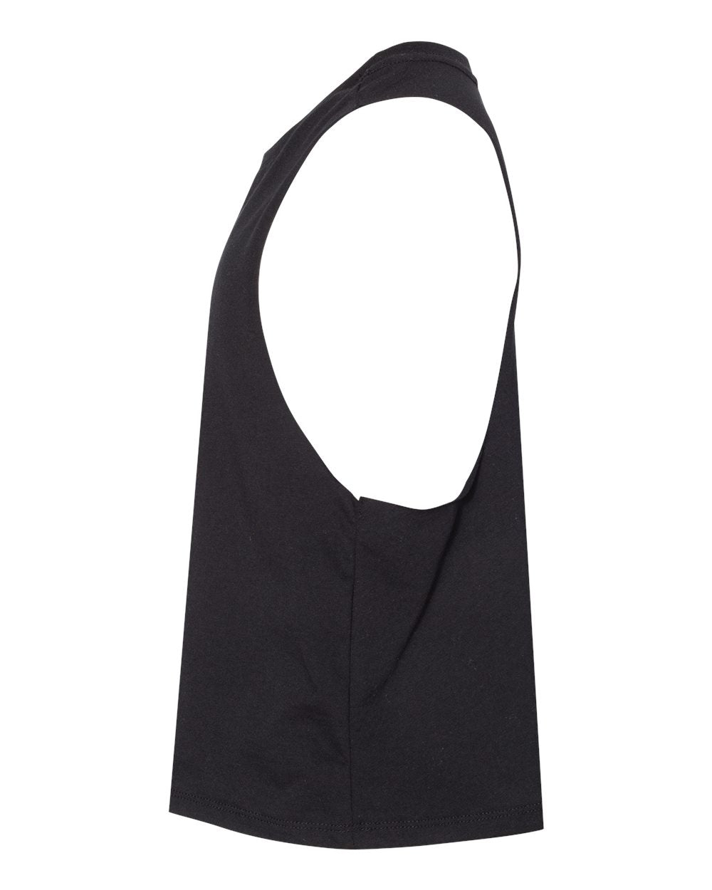 Solid Black Blend Color Women's Racerback Crop Tank
