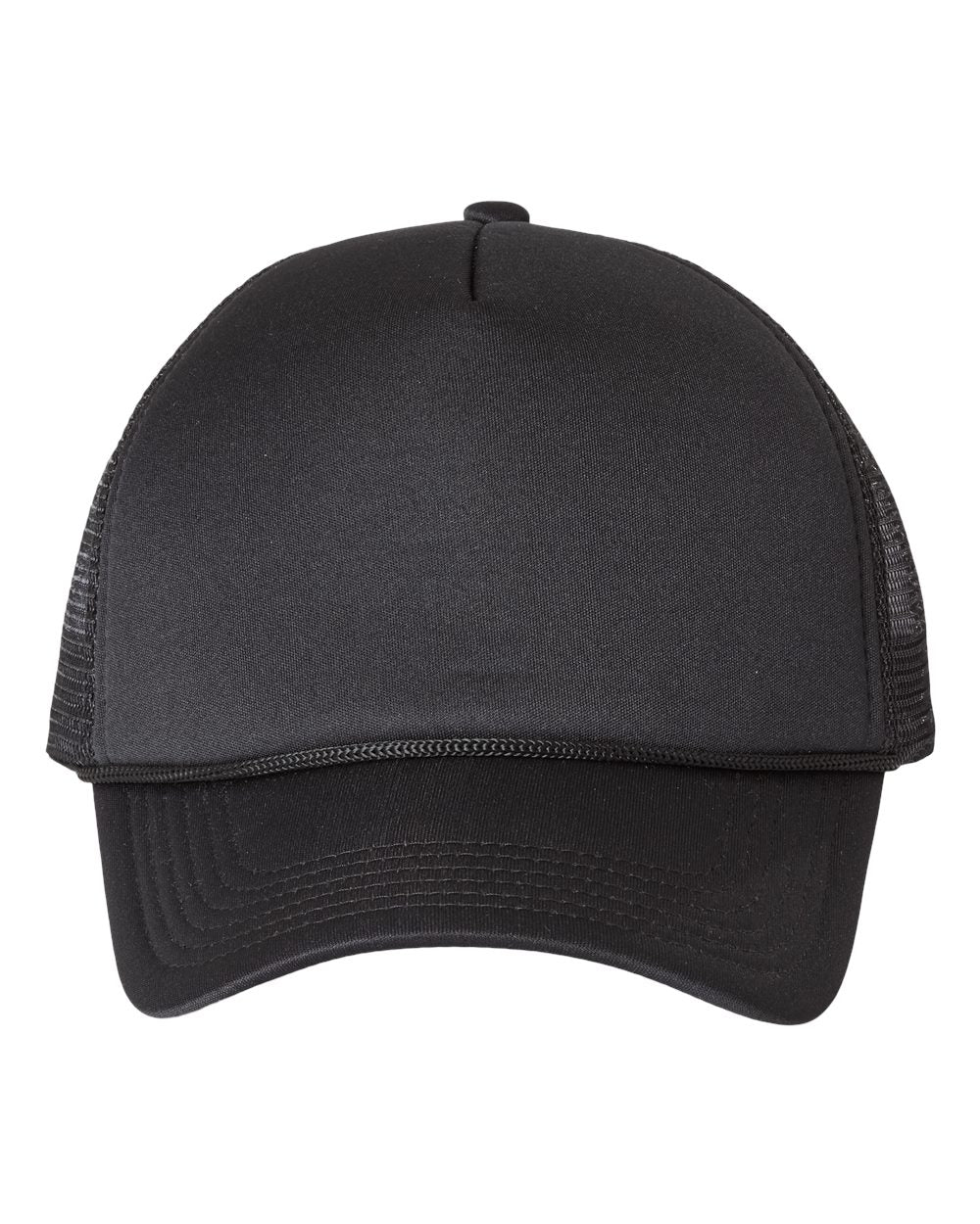 Valucap Foam Mesh-Back Trucker Cap VC700 Black and Black Color Mesh-Back Trucker Cap VC700