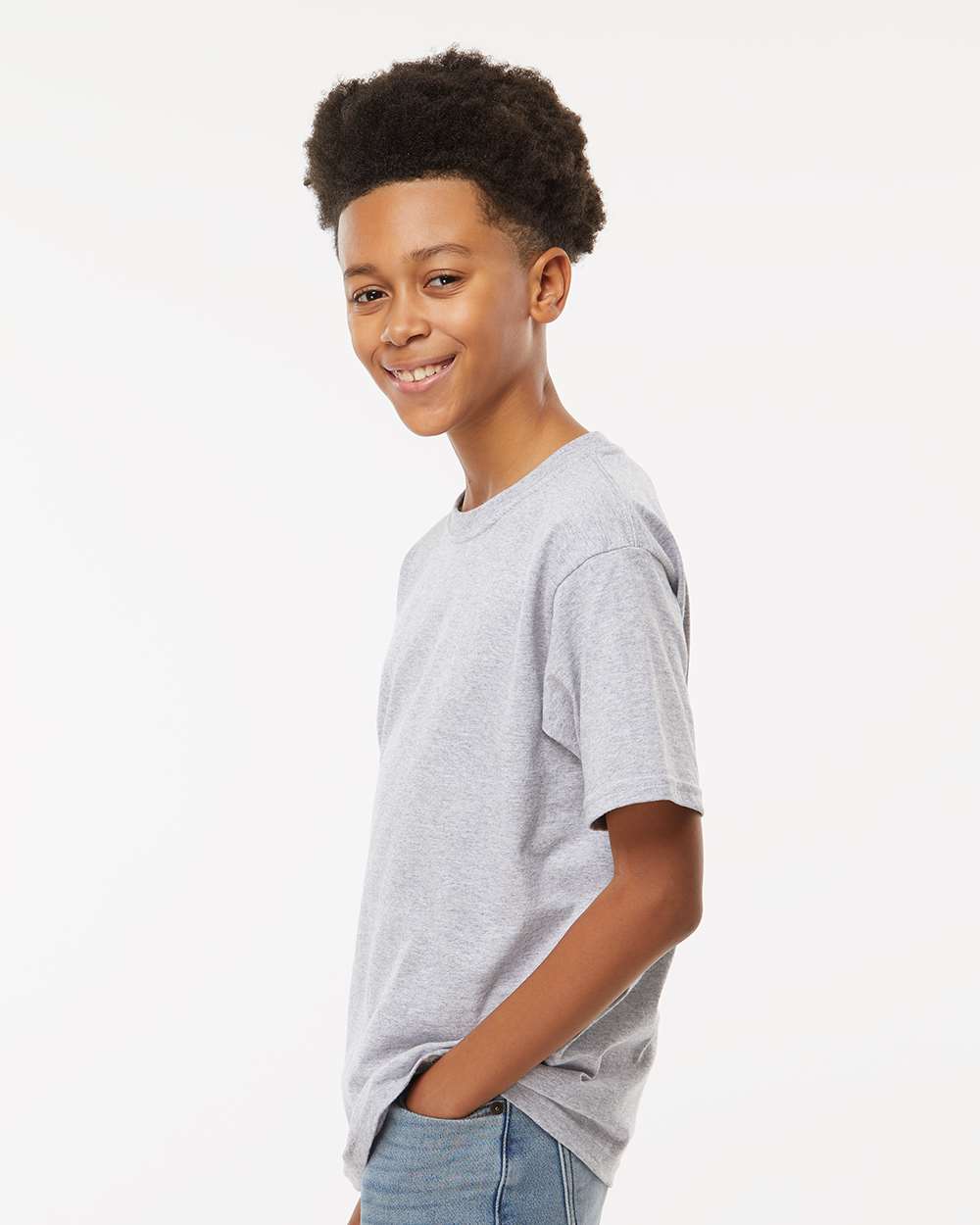 M&O Youth Gold Soft Touch T-Shirt 4850 #colormdl_Sport Grey