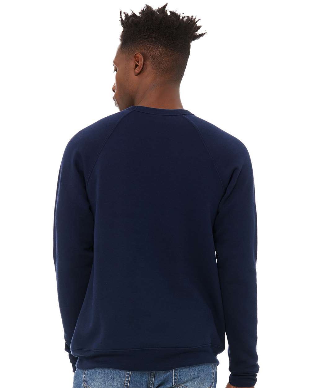 mdl Navy Color Unisex Sponge Fleece Raglan Crewneck Sweatshirt