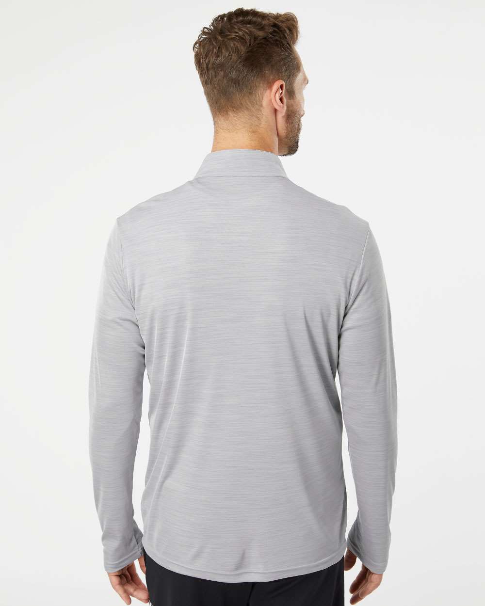 Adidas  A475 Lightweight Mélange Quarter-Zip Pullover #colormdl_Mid Grey Melange