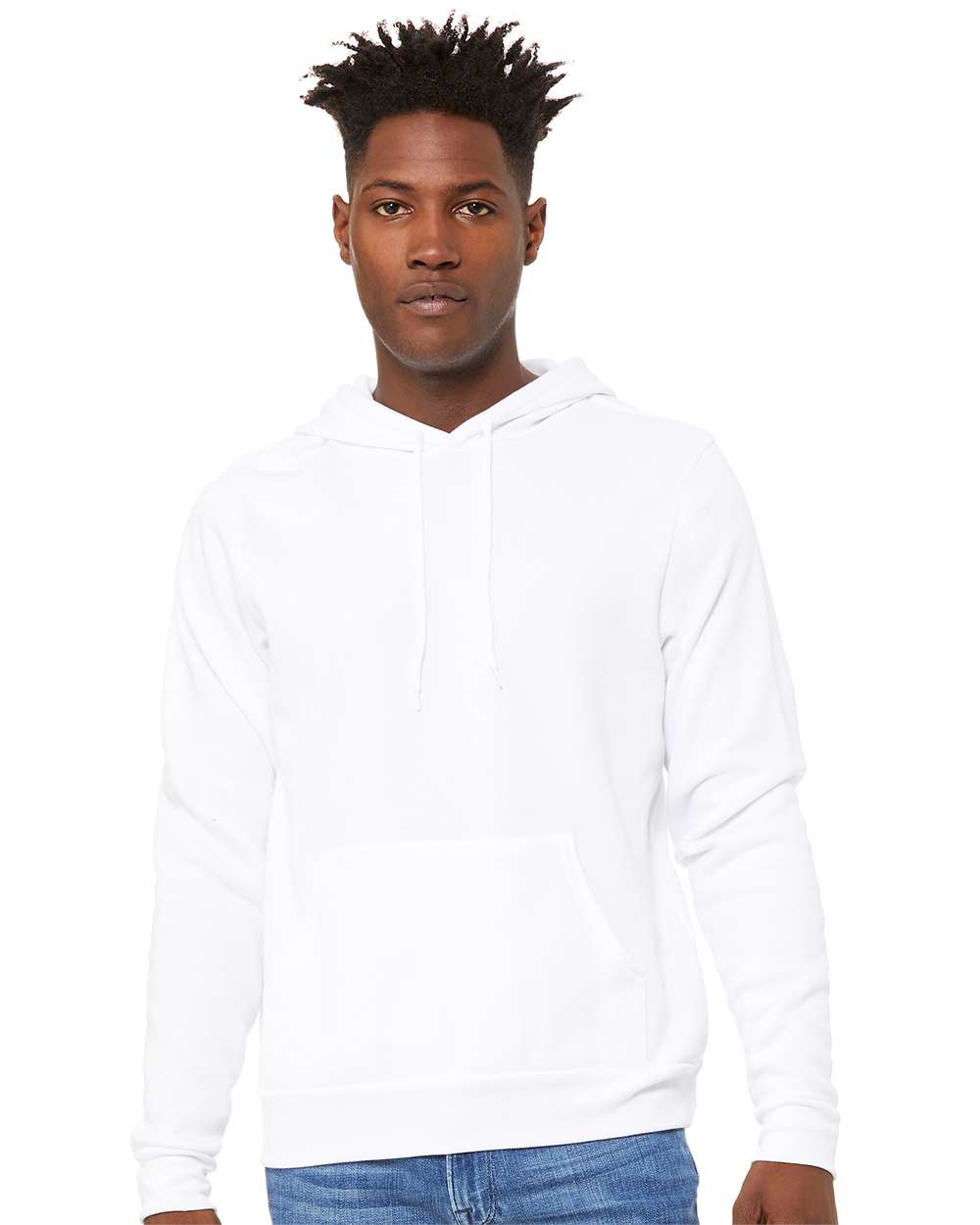 BELLA + CANVAS Unisex Sponge Fleece Hoodie 3719 #colormdl_DTG White