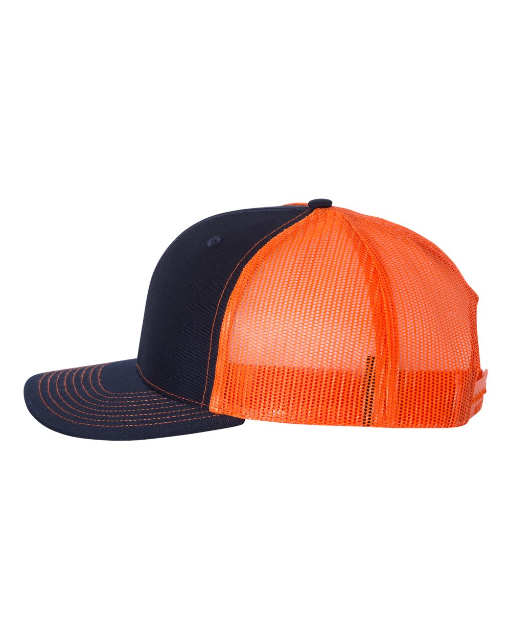 Navy and Orange Color Adjustable Snapback Trucker Cap