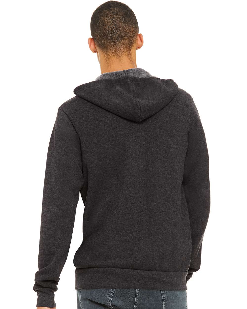 mdl Dark Grey Heather Color Unisex Sponge Fleece Full-Zip Hoodie